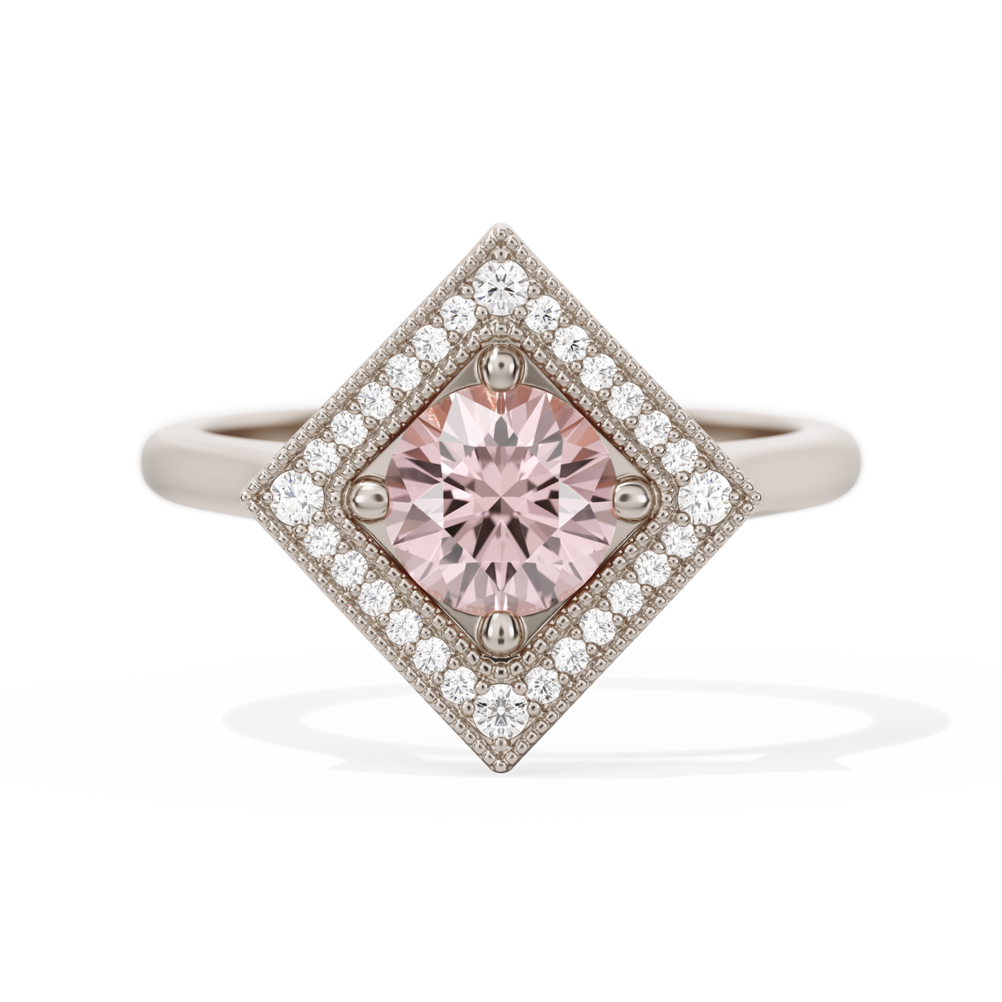 Diamond Shape Halo Round