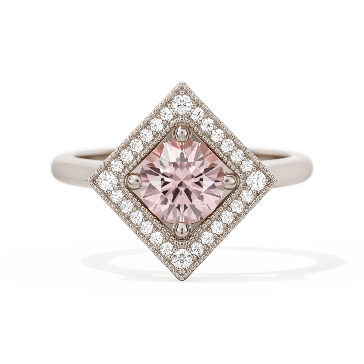 Diamond Shape Halo Round