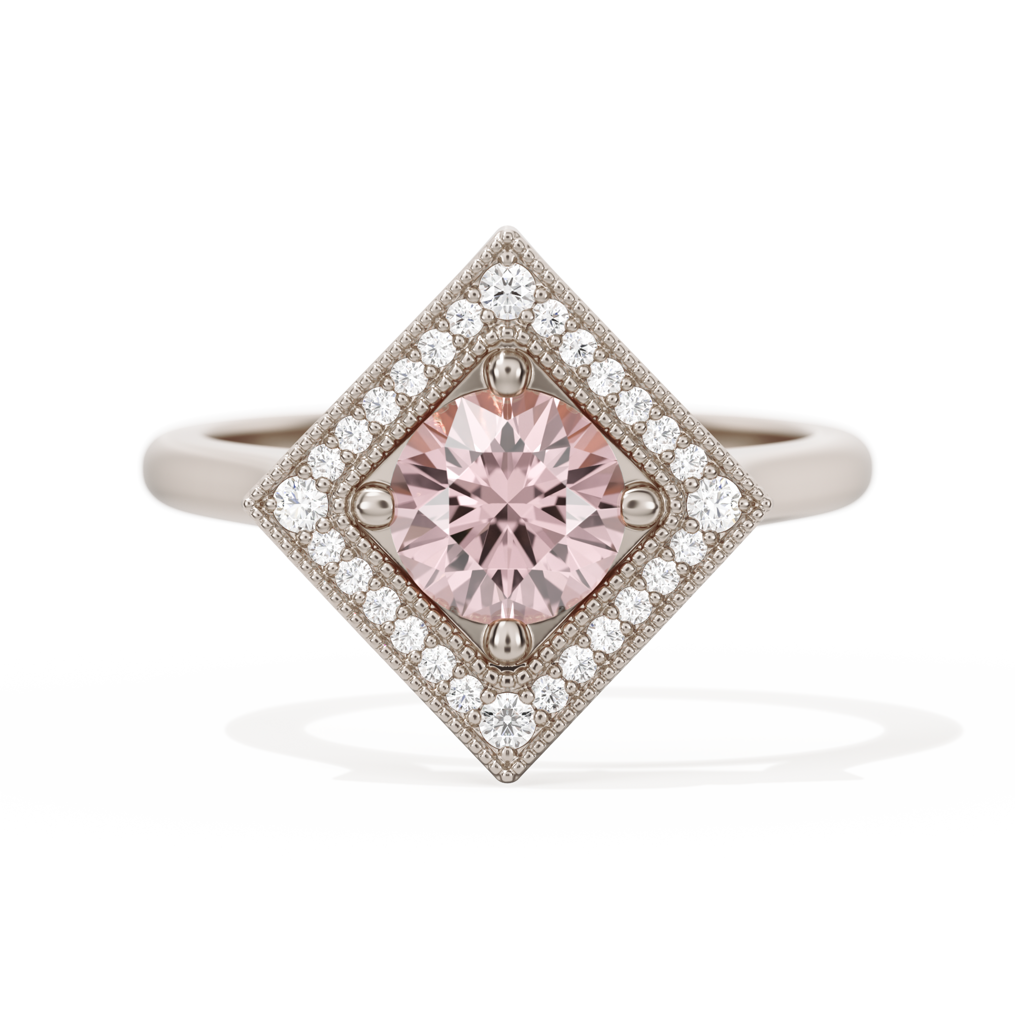Diamond Shape Halo Round