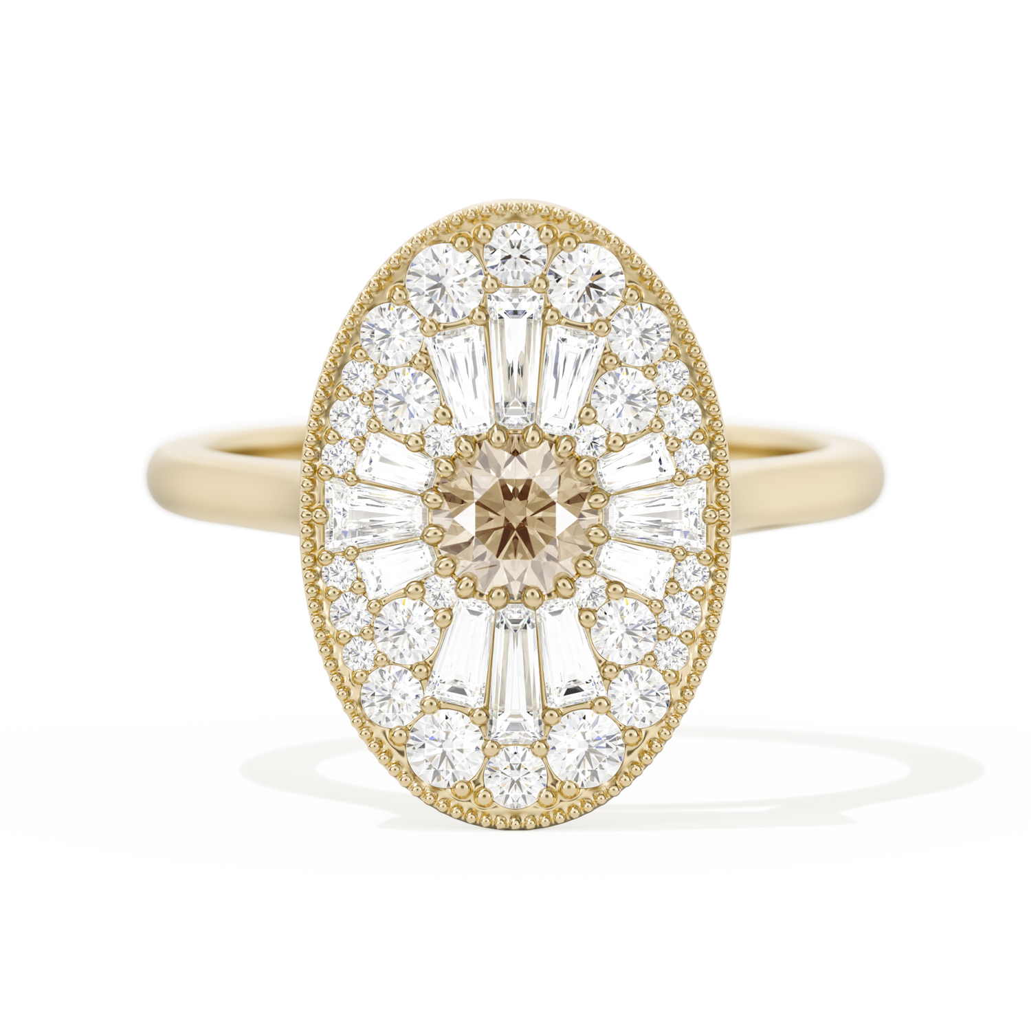 Oval Ballerina Round Center 0.35 ctw