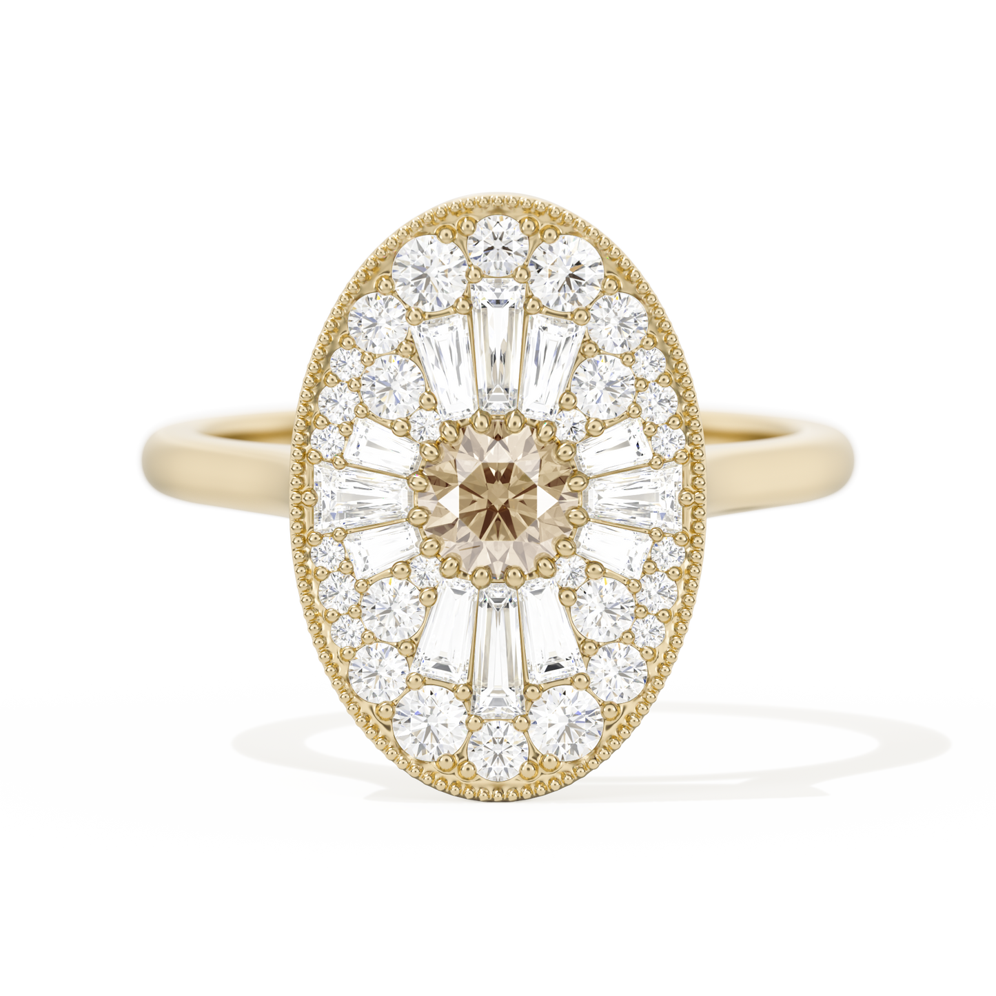 Oval Ballerina Round Center 0.35 ctw