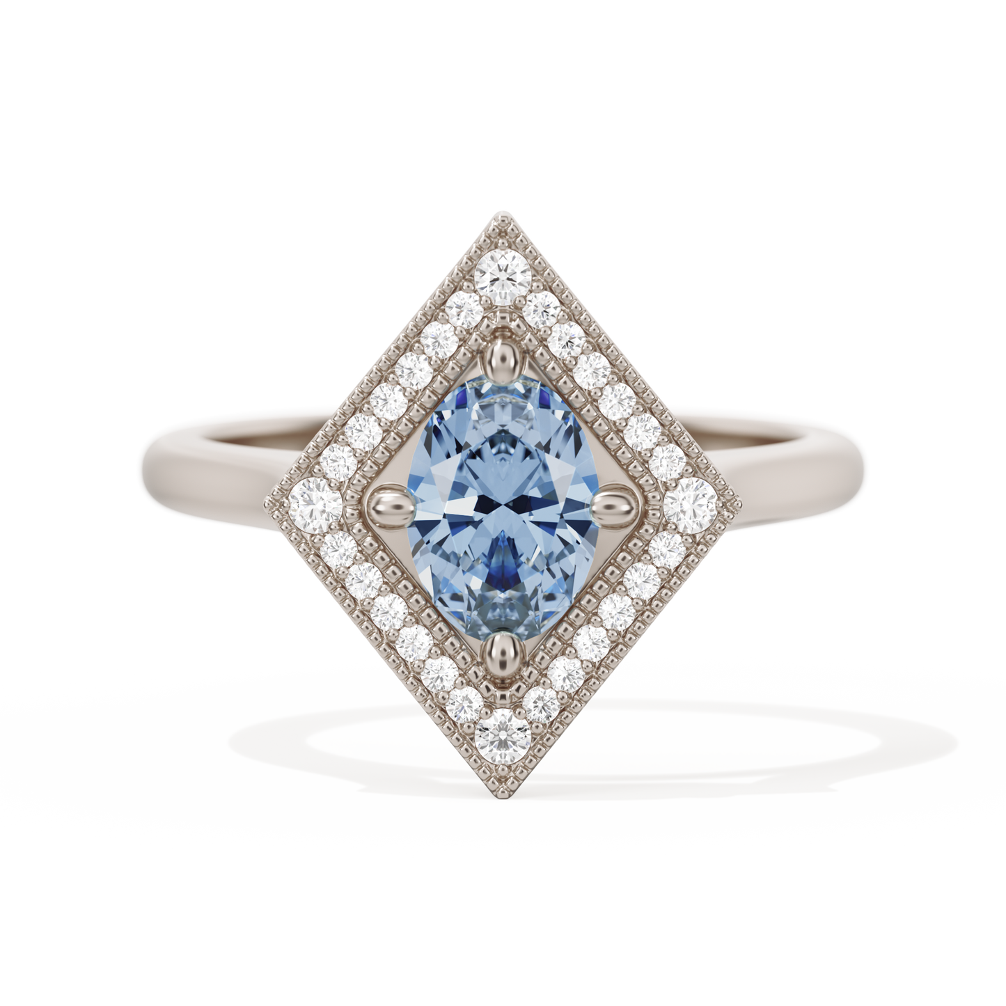 Diamond Shape Halo Oval