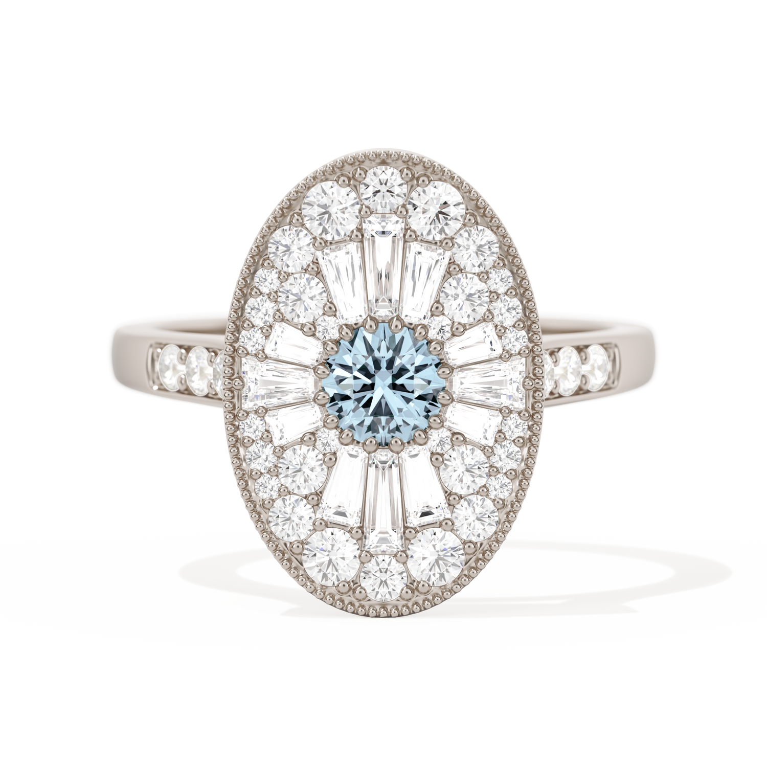 Oval Ballerina Round Center 0.35 ctw