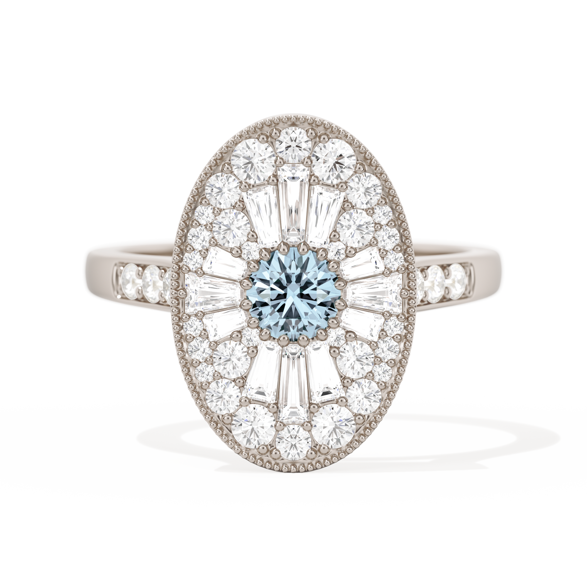 Oval Ballerina Round Center 0.35 ctw