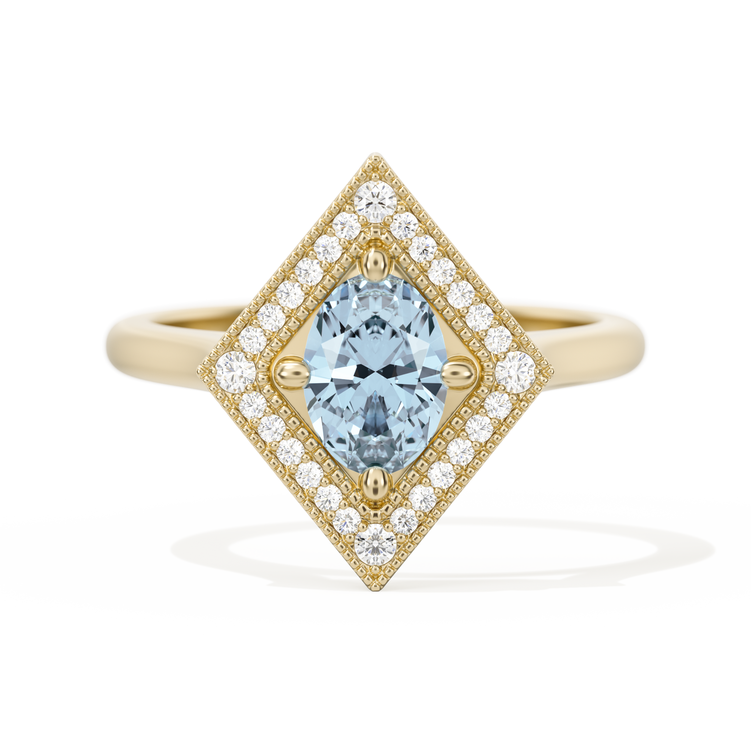 Diamond Shape Halo Oval