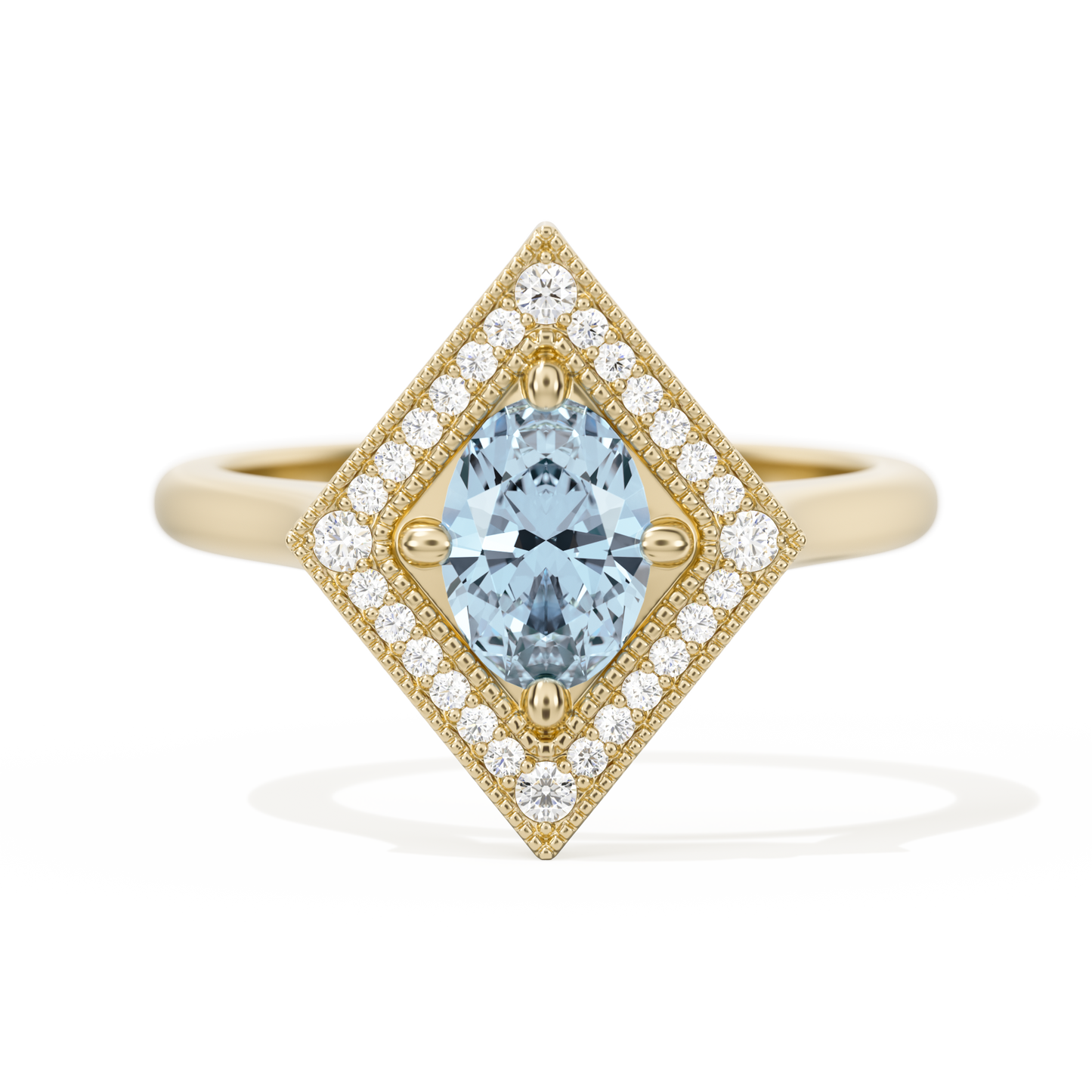 Diamond Shape Halo Oval