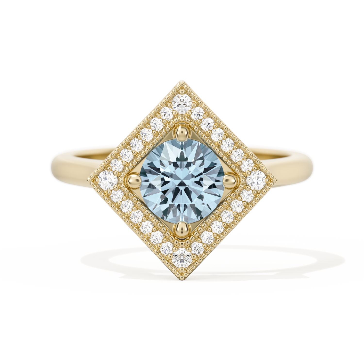 Diamond Shape Halo Round