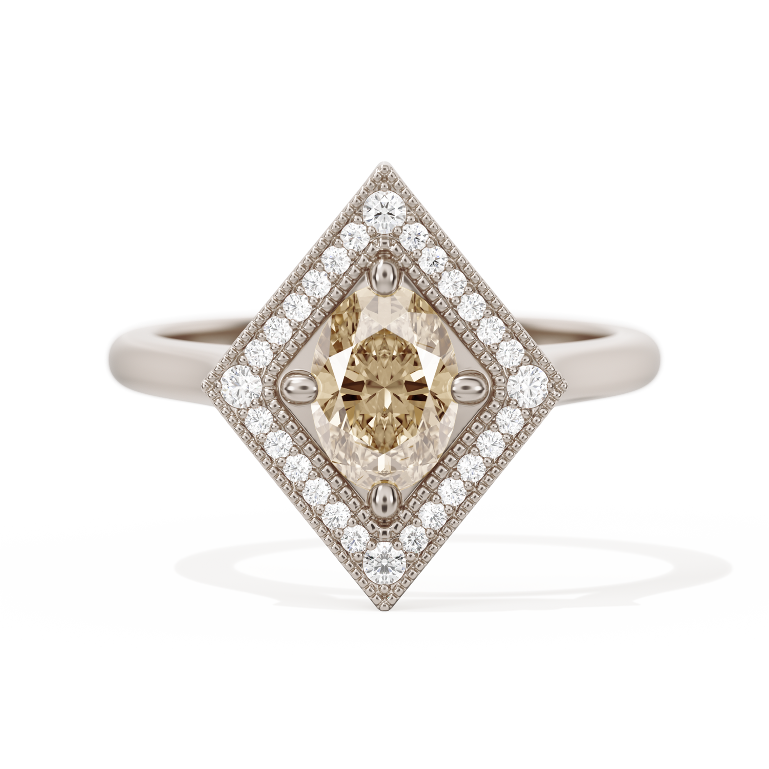 Diamond Shape Halo Oval