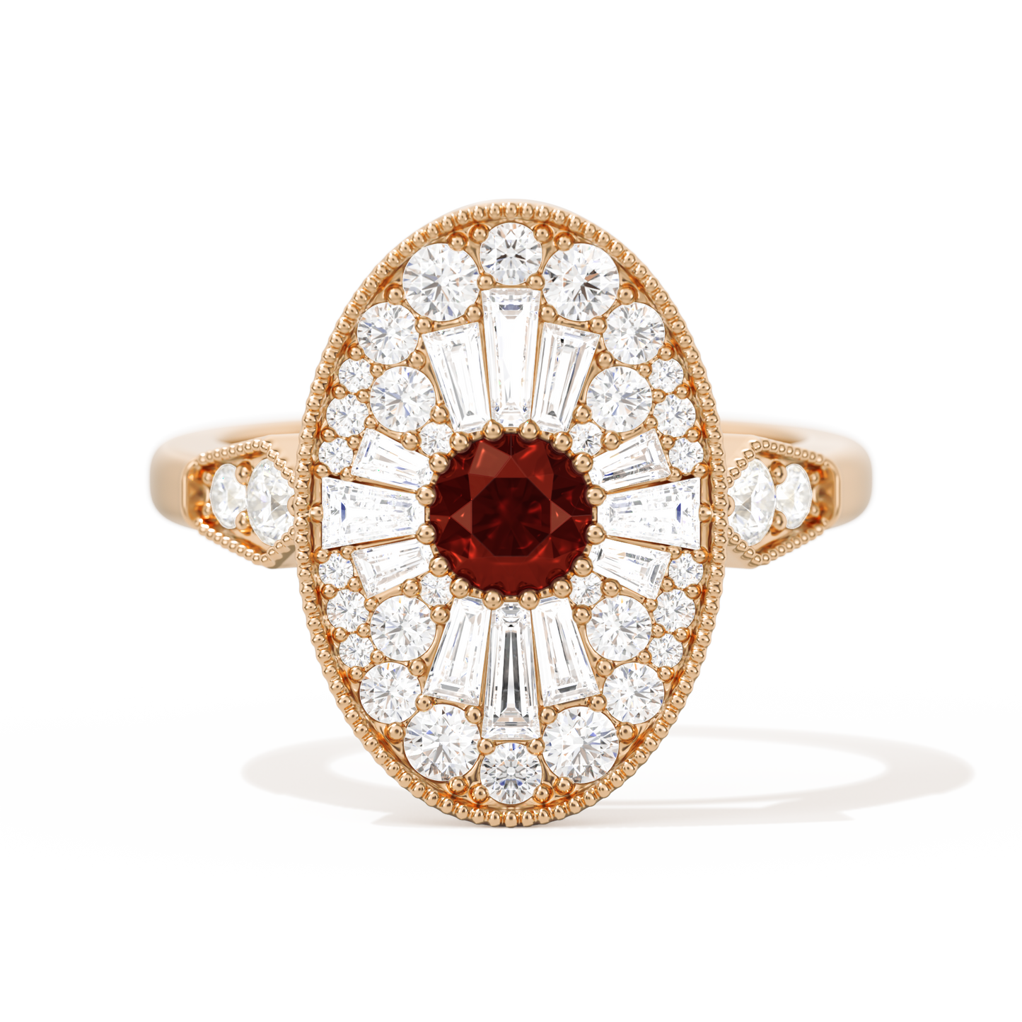 Oval Ballerina Round Center 0.35 ctw