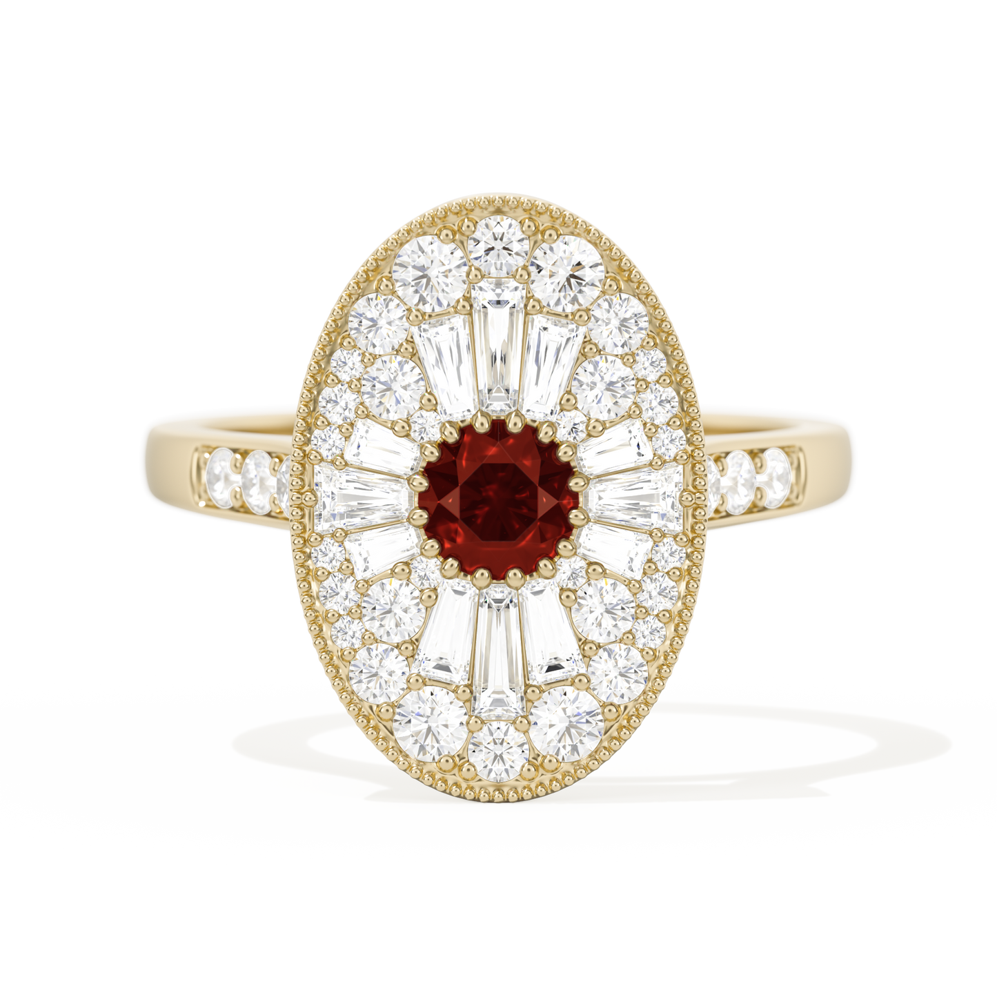 Oval Ballerina Round Center 0.35 ctw