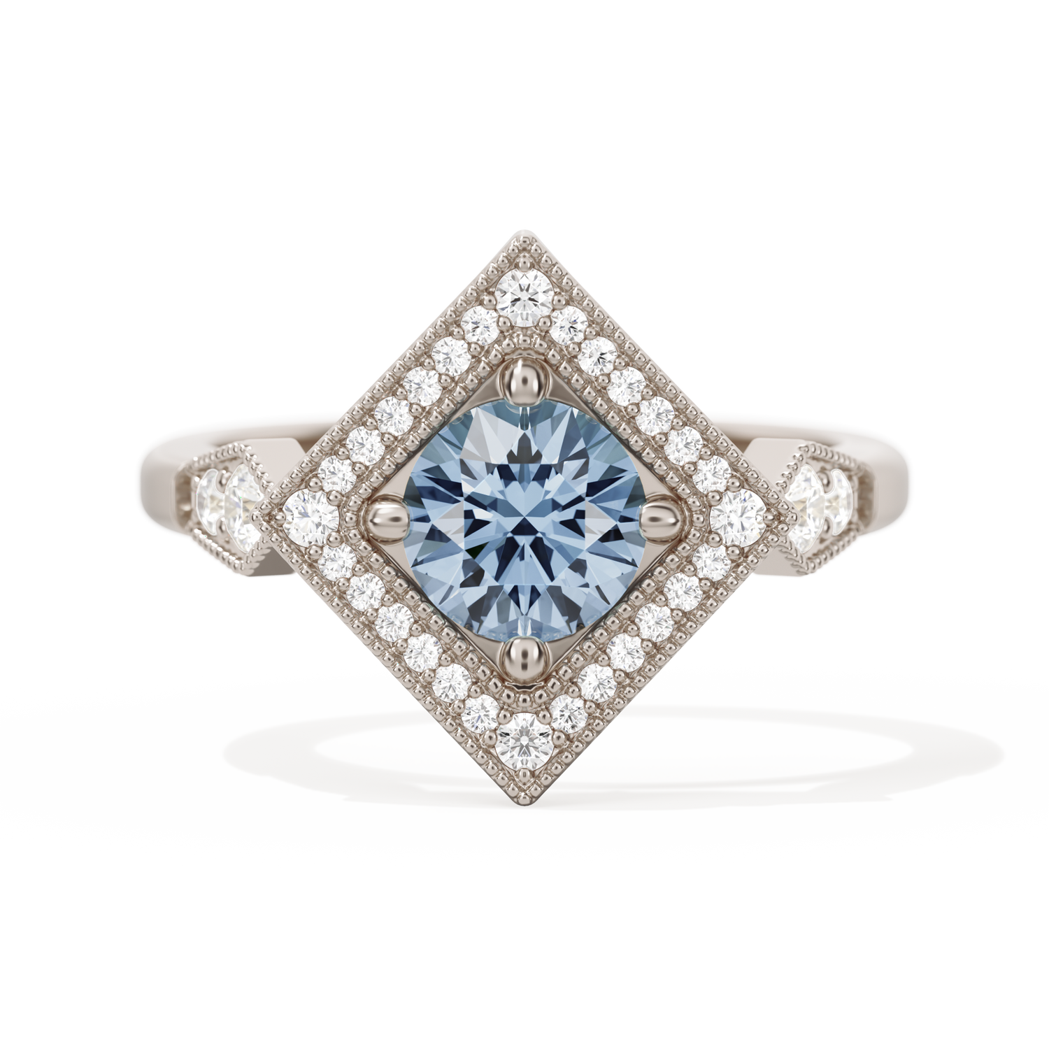 Diamond Shape Halo Round