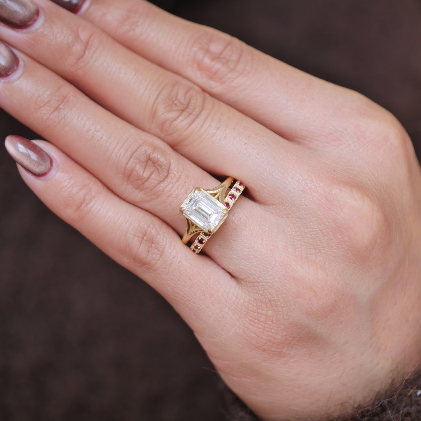 2mm Notched Deco Ruby Eternity Ring