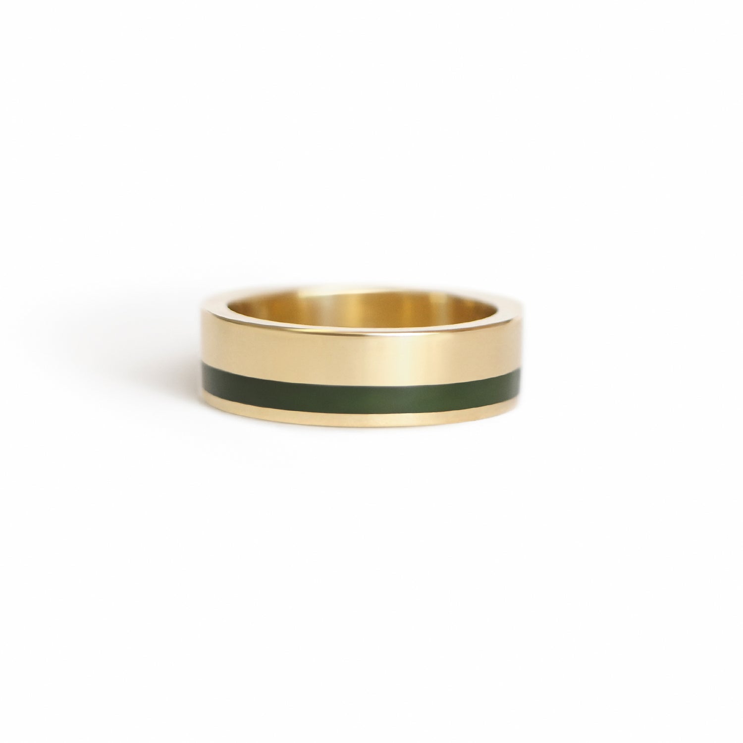 Custom Jade Inlay Wedding Ring