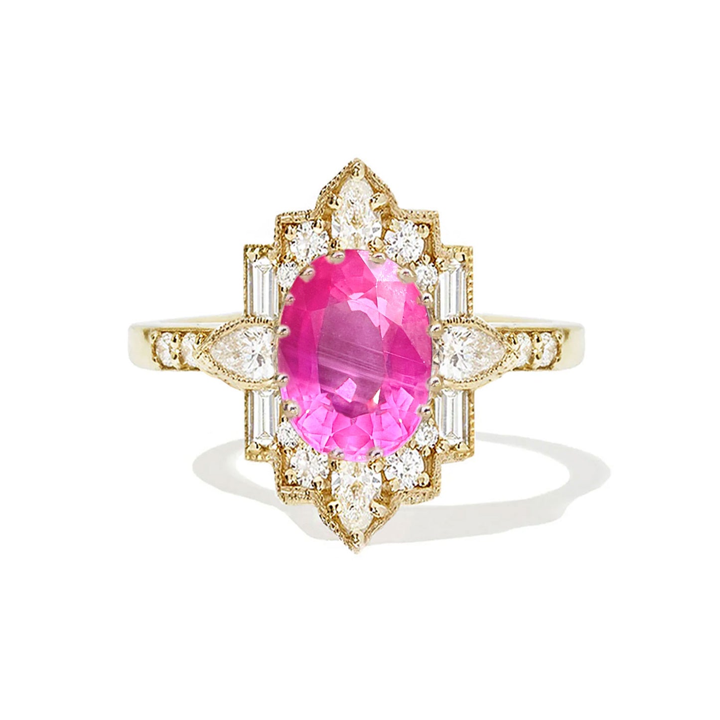 3.16 Oval Cut Opalescent Bright Pink Sapphire