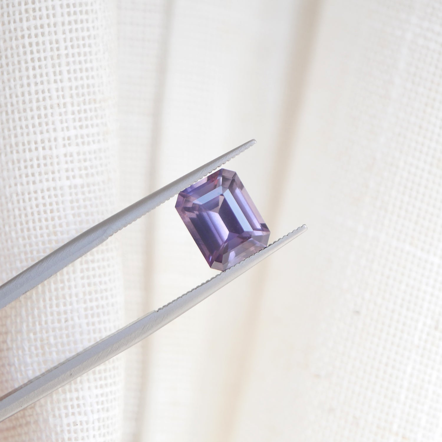 3.67 ctw Emerald Cut Smokey Purple Sapphire