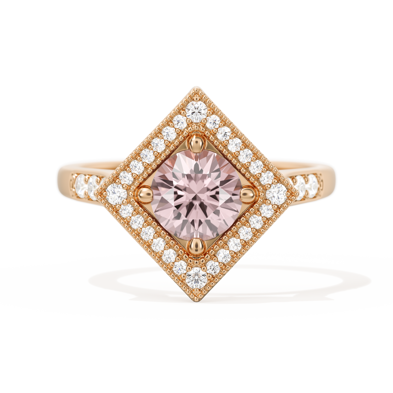 Diamond Shape Halo Round