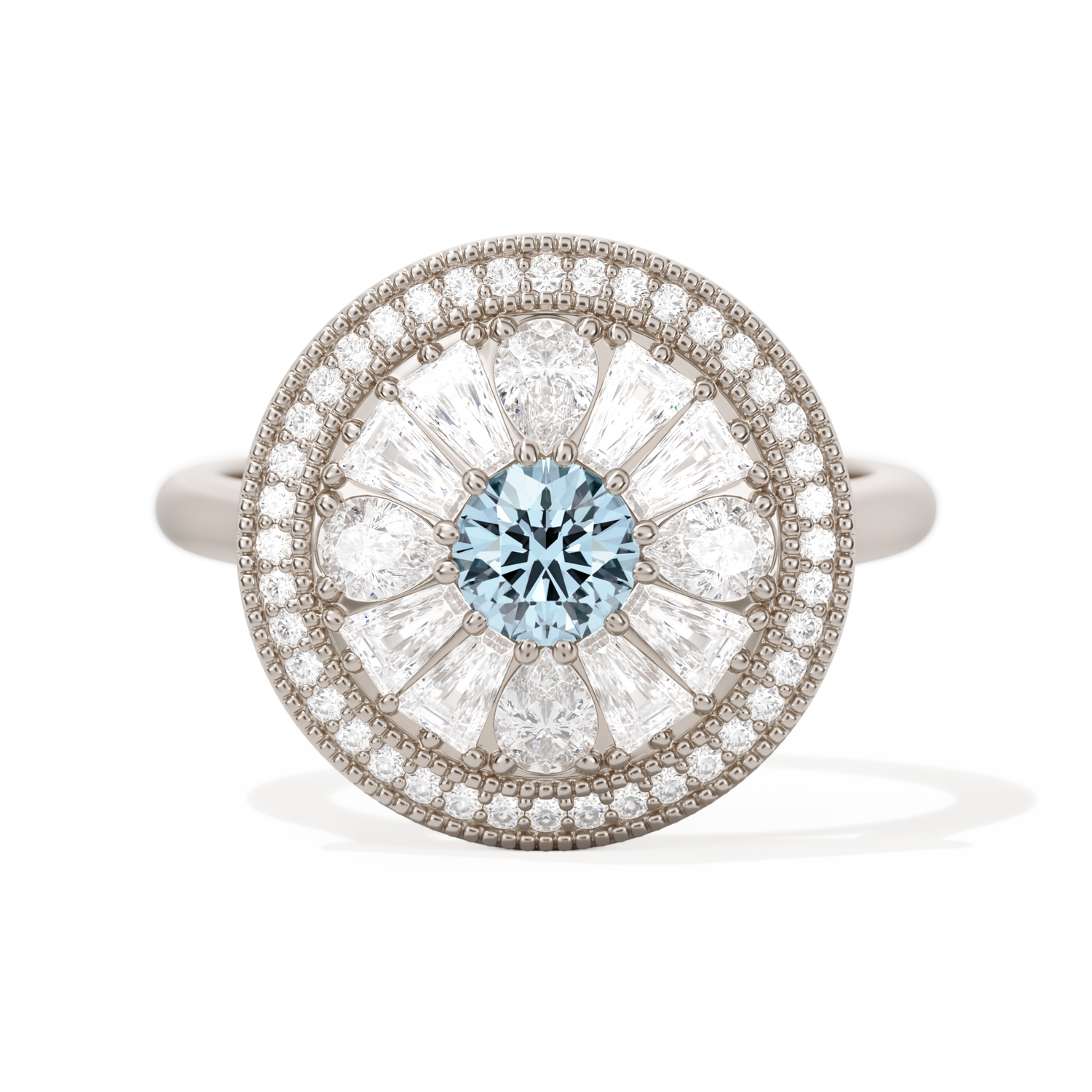 Pear & Baguette Round with Halo