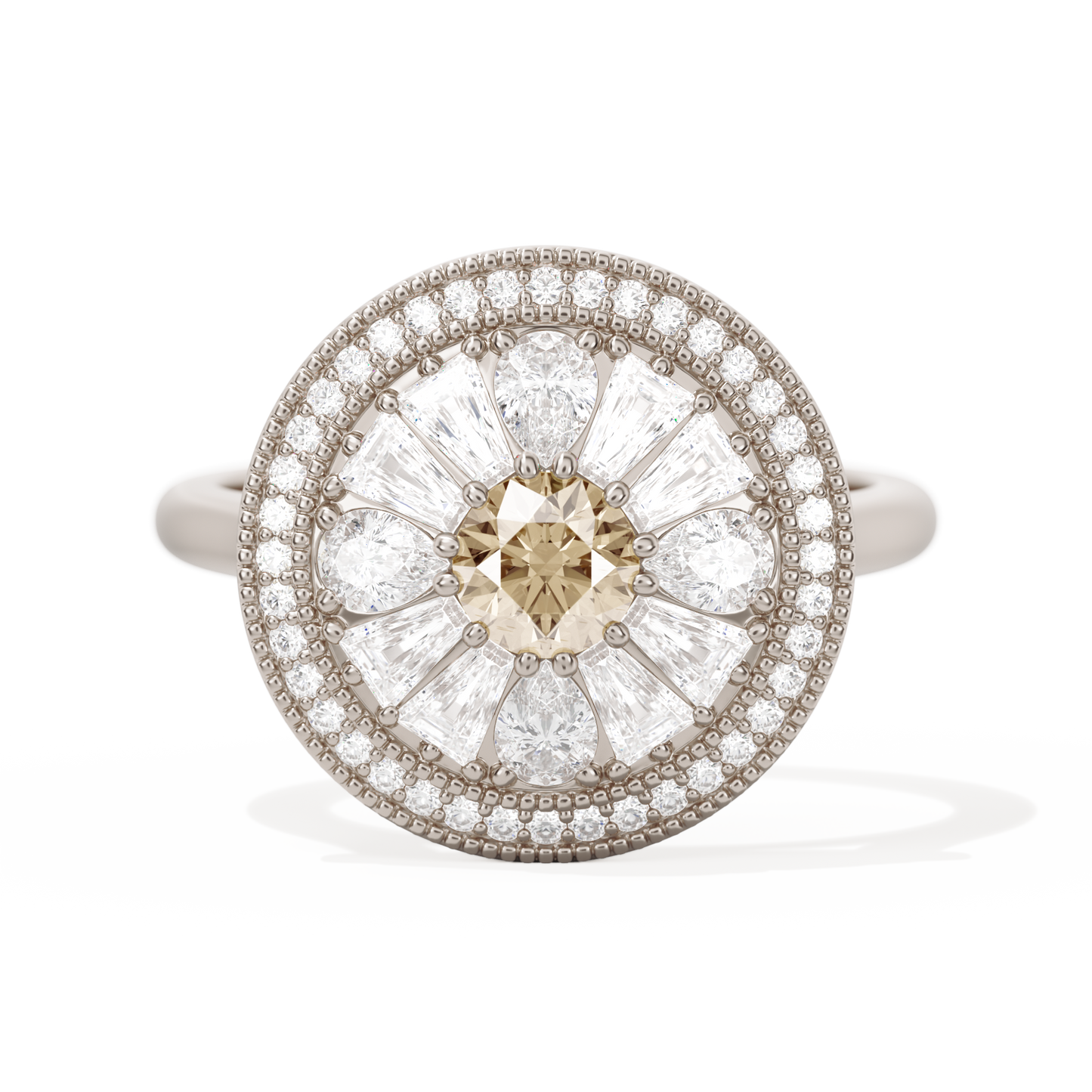 Pear & Baguette Round with Halo