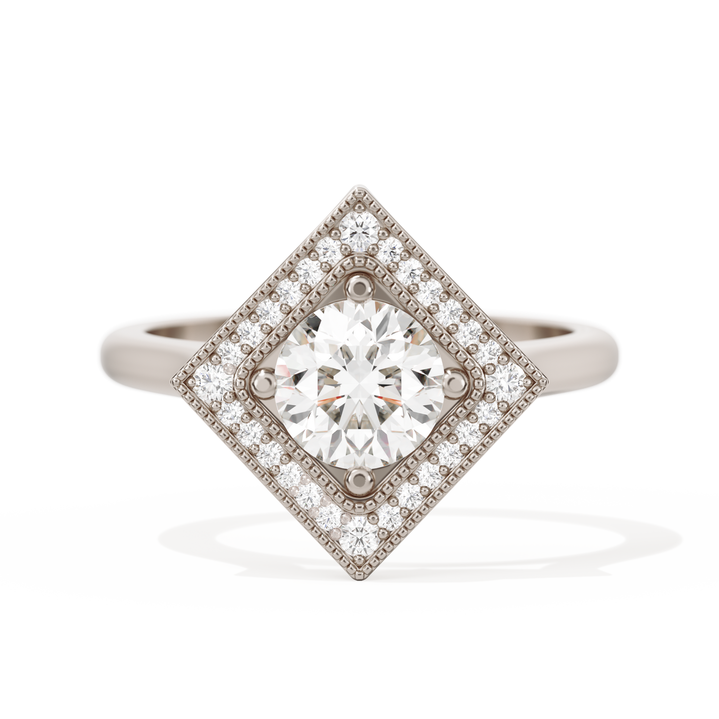 Diamond Shape Halo Round