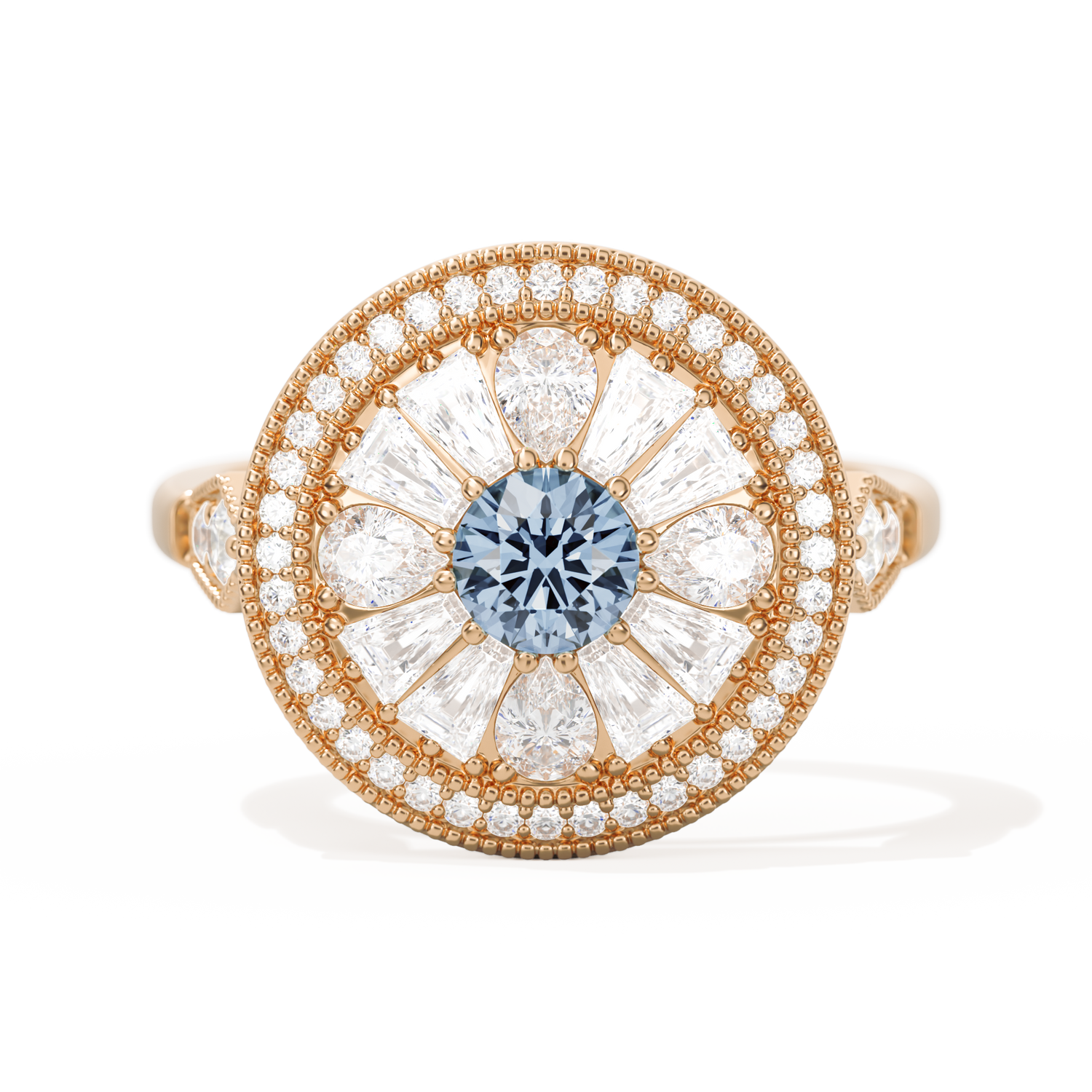 Pear & Baguette Round with Halo