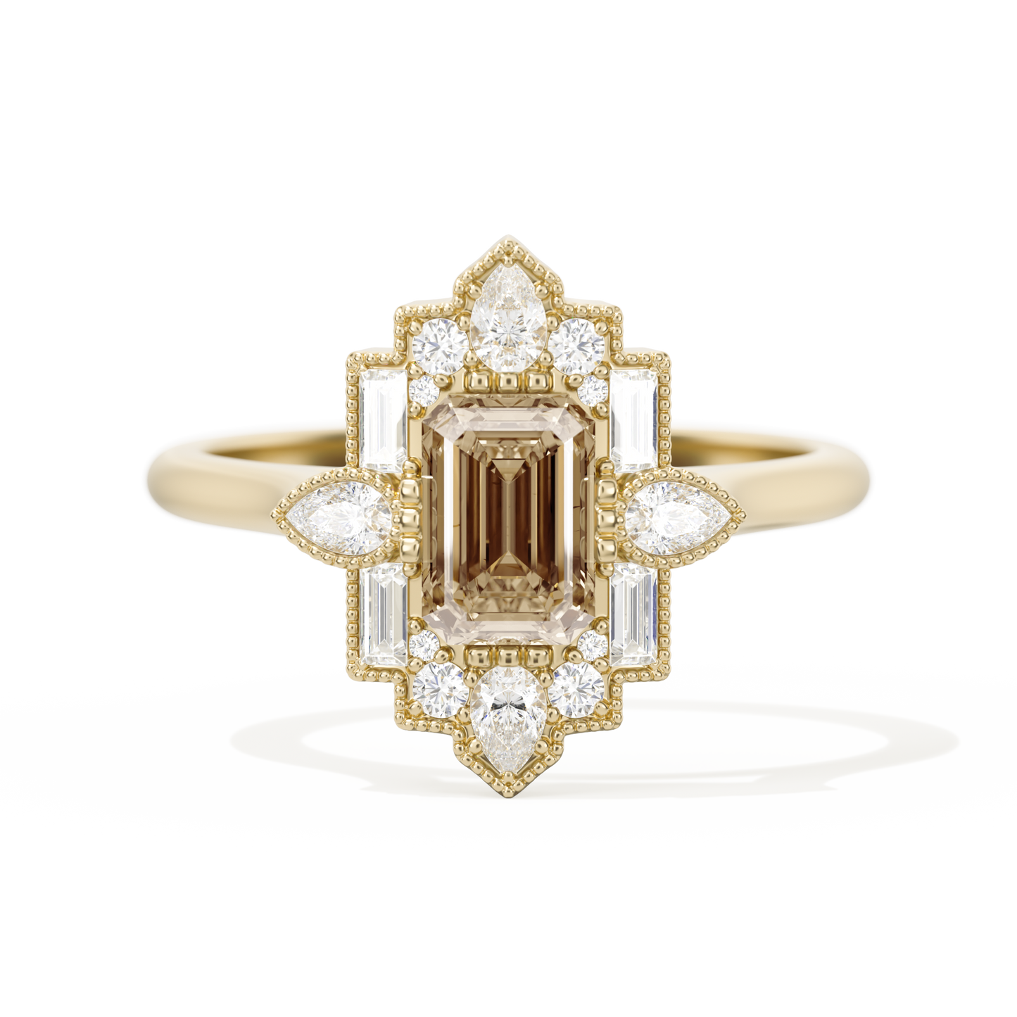 Pear Deco with 6x4 Emerald Cut