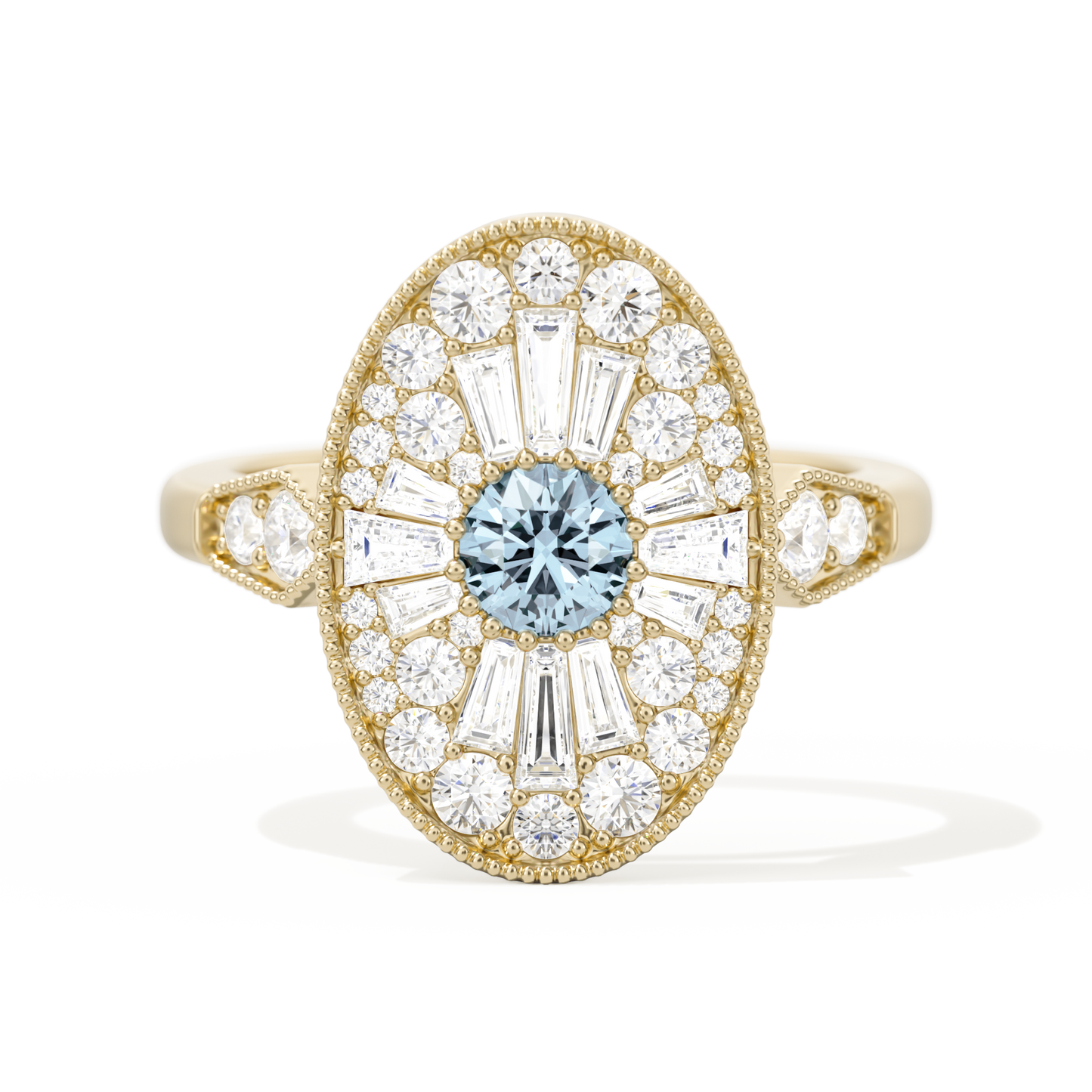 Oval Ballerina Round Center 0.35 ctw