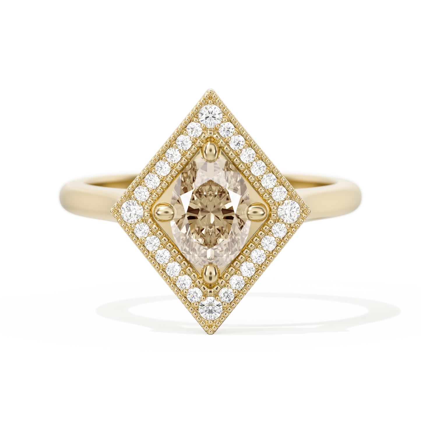 Diamond Shape Halo Oval