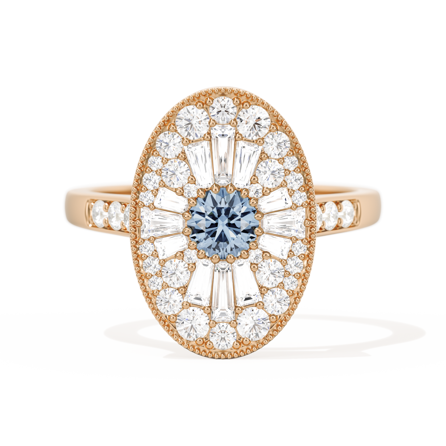 Oval Ballerina Round Center 0.35 ctw