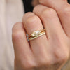 Half Round and Delicate French Pave Eternity Band