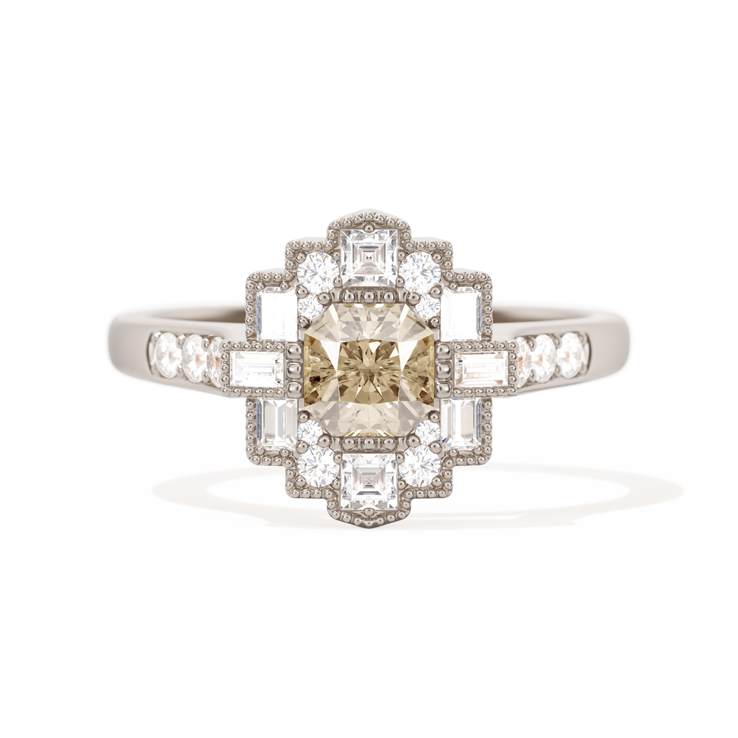 Square Deco with Asscher Cut
