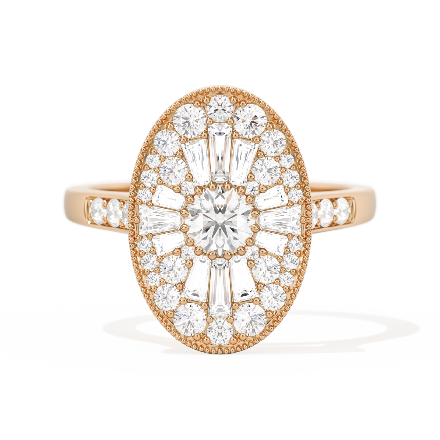 Oval Ballerina Round Center 0.35 ctw