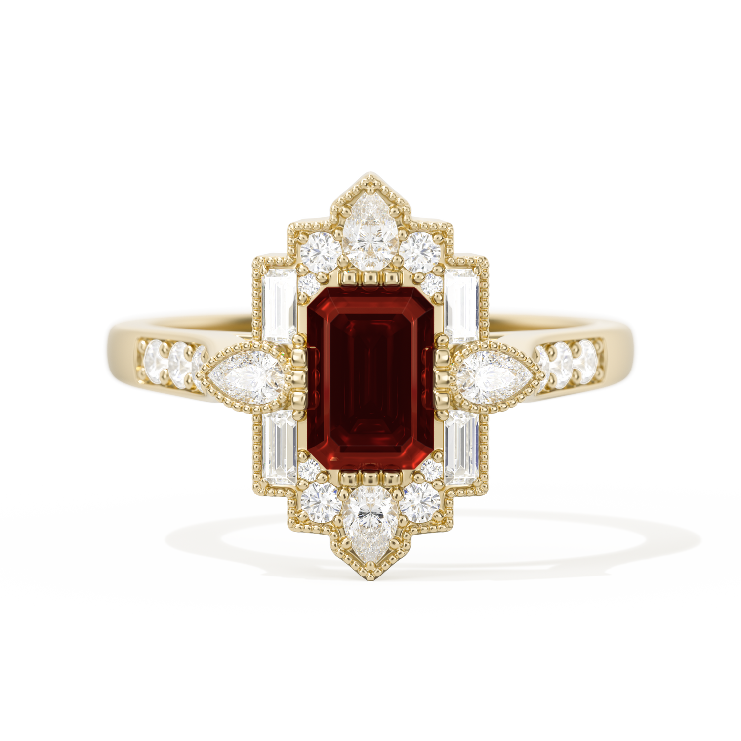 Pear Deco with 6x4 Emerald Cut