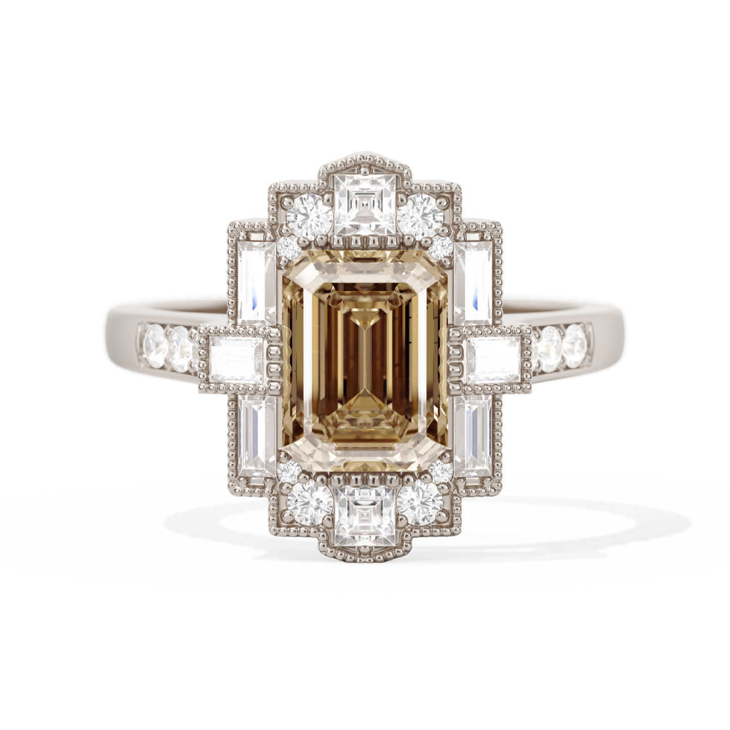Rectangular Deco with 8x6 Emerald Cut