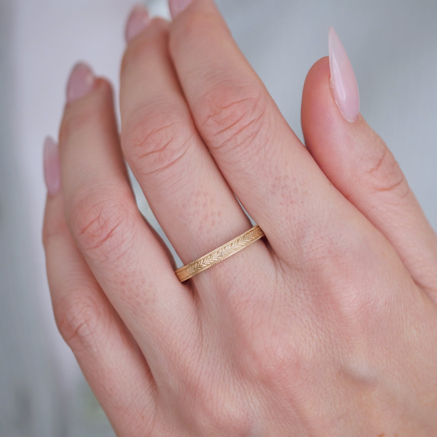 3mm Wheat Engraved Ring