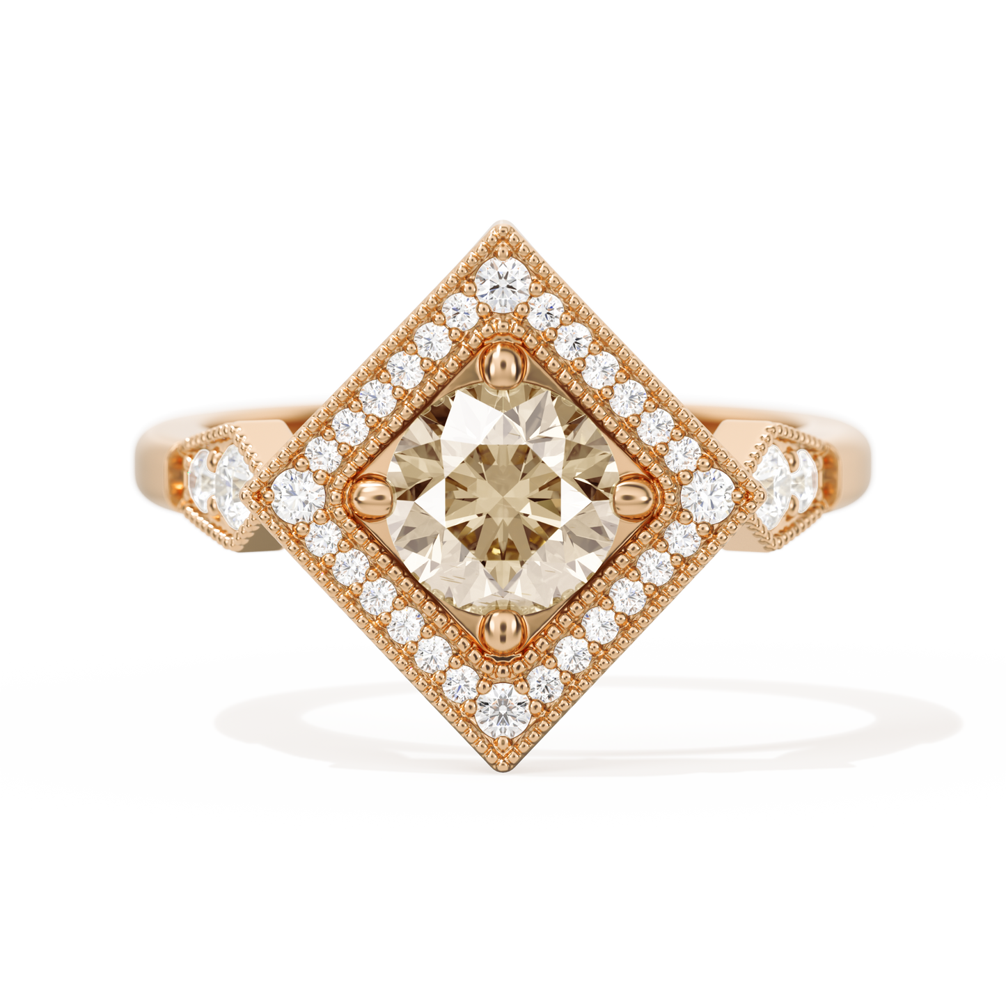 Diamond Shape Halo Round