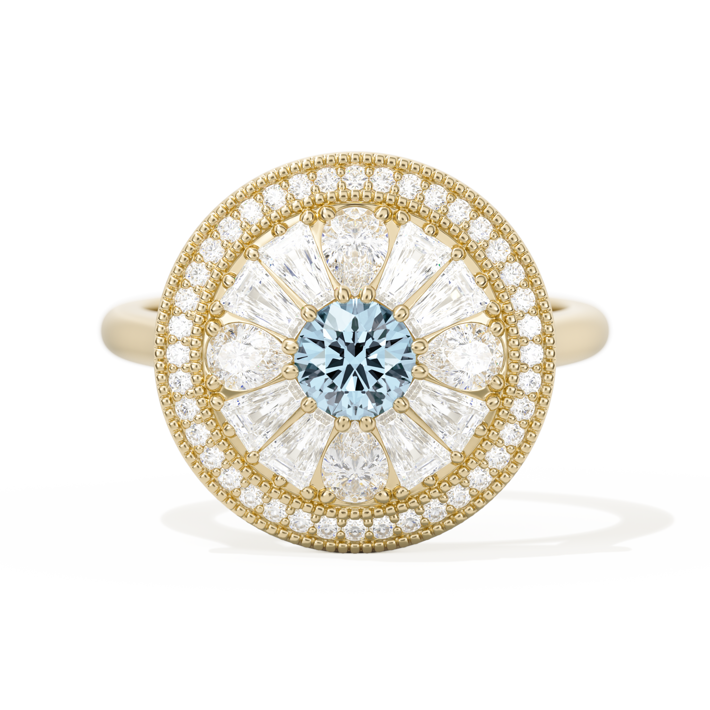 Pear & Baguette Round with Halo