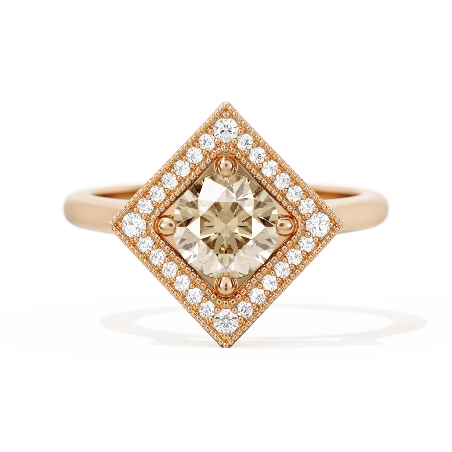 Diamond Shape Halo Round