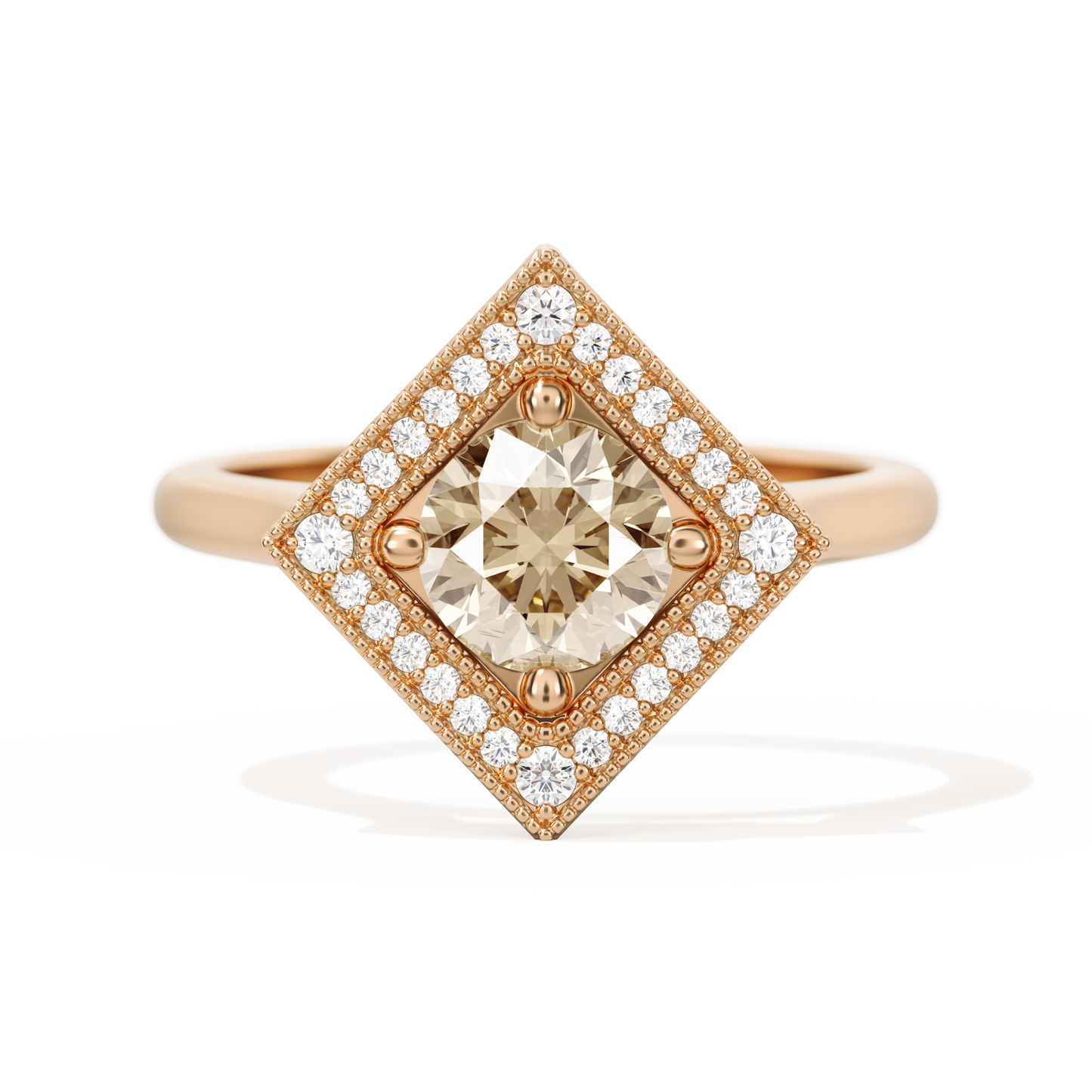 Diamond Shape Halo Round