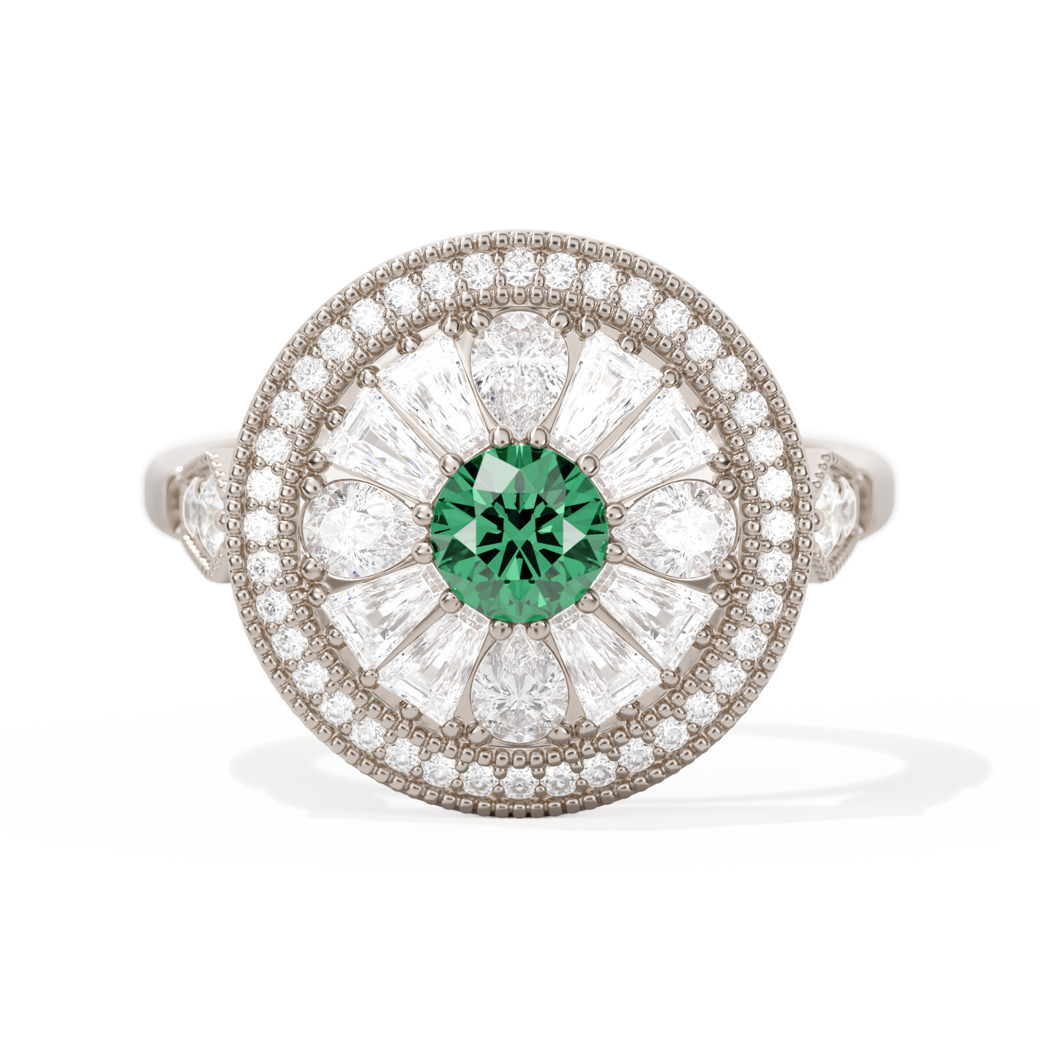 Pear & Baguette Round with Halo