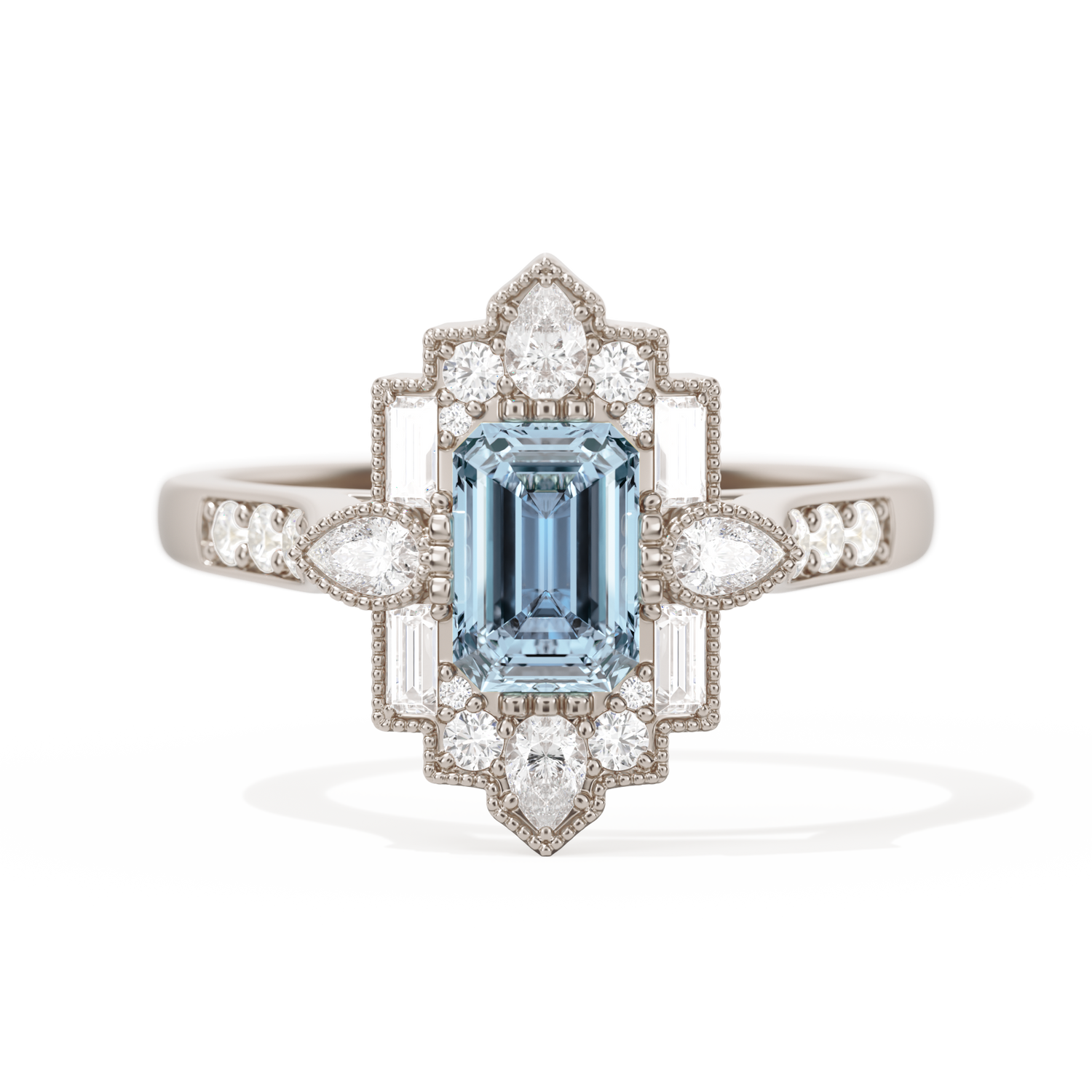Pear Deco with 6x4 Emerald Cut