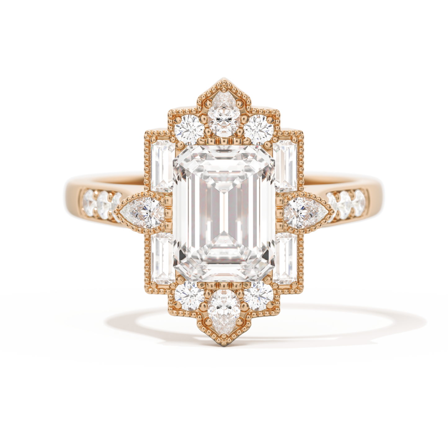 Pear Deco with 8x6 Emerald Cut