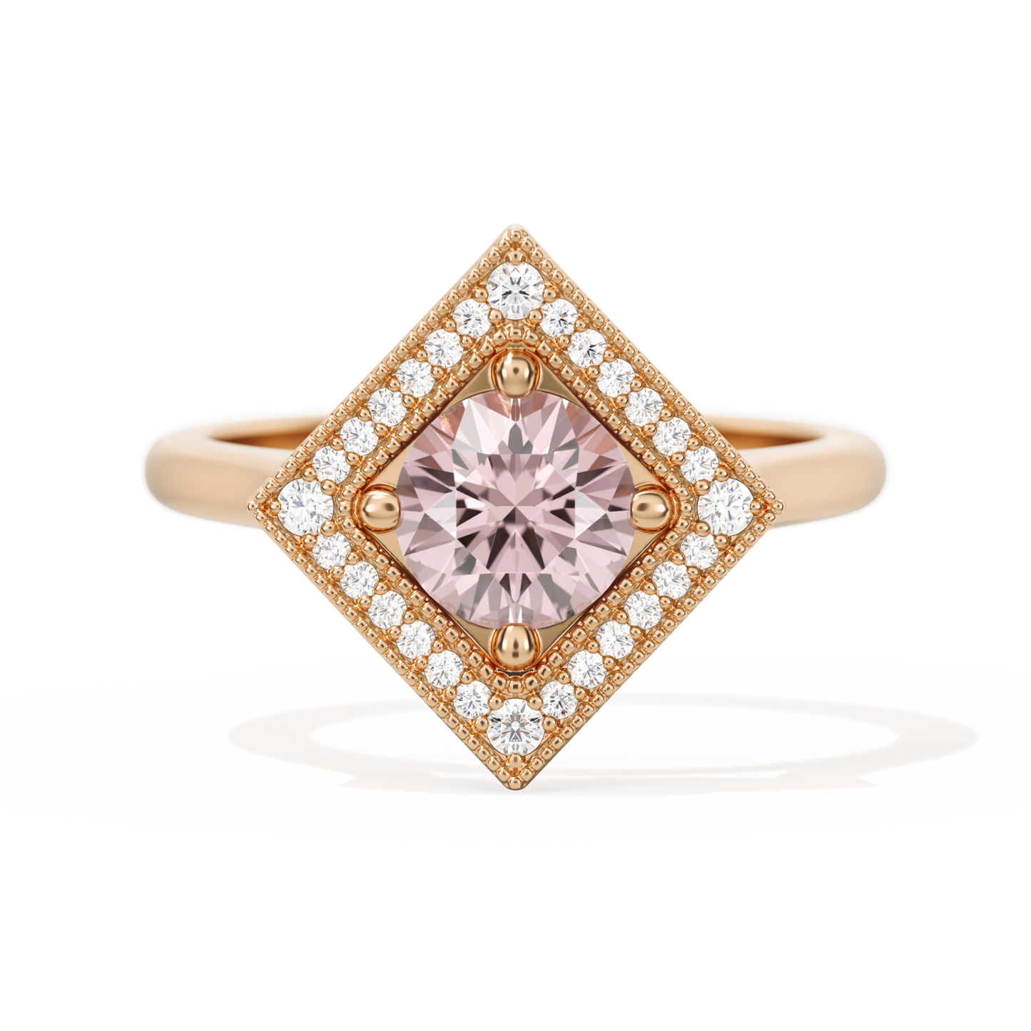 Diamond Shape Halo Round