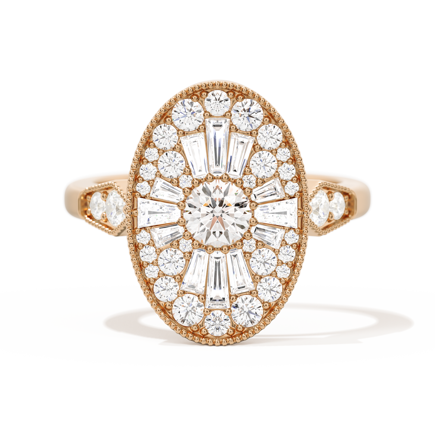 Oval Ballerina Round Center 0.35 ctw