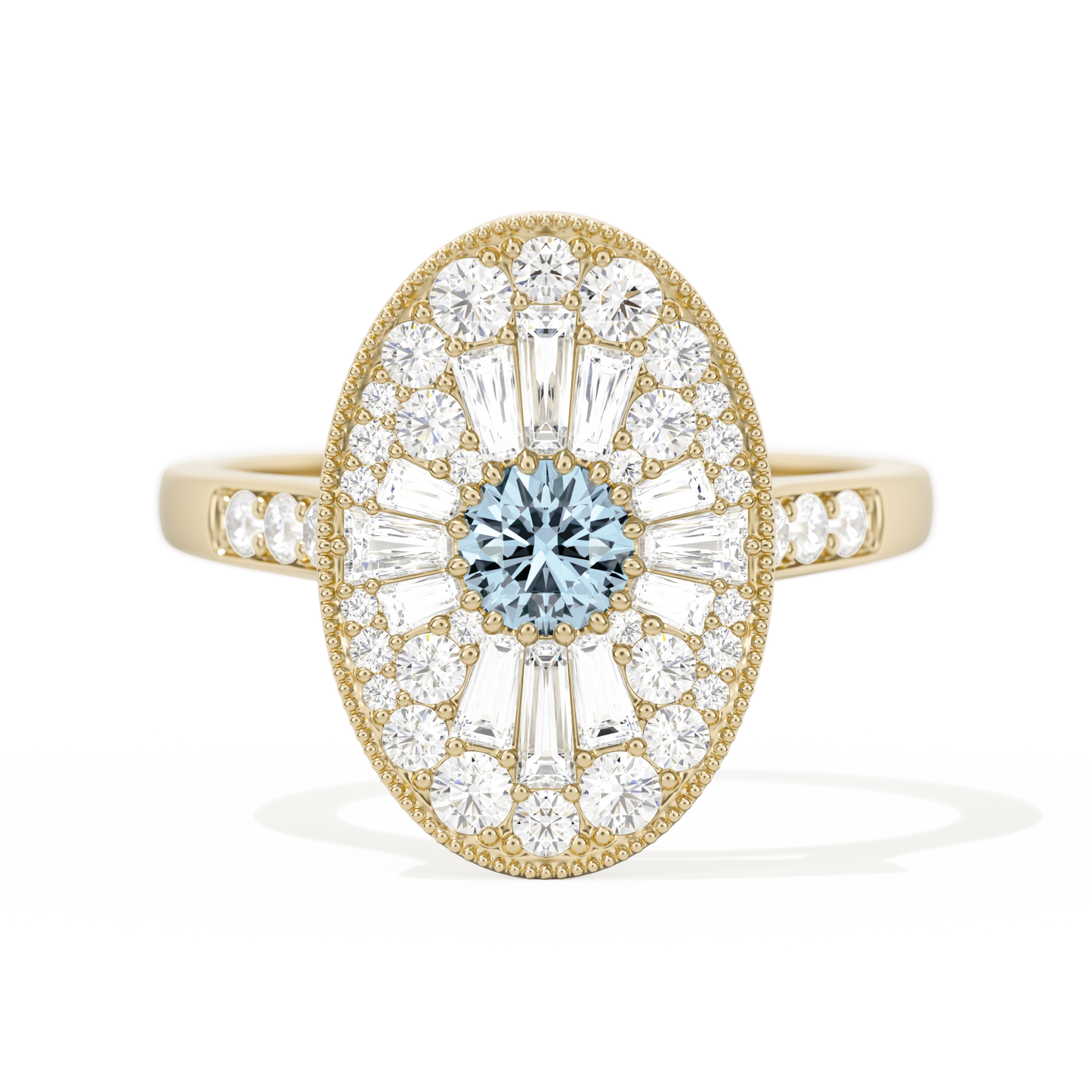 Oval Ballerina Round Center 0.35 ctw