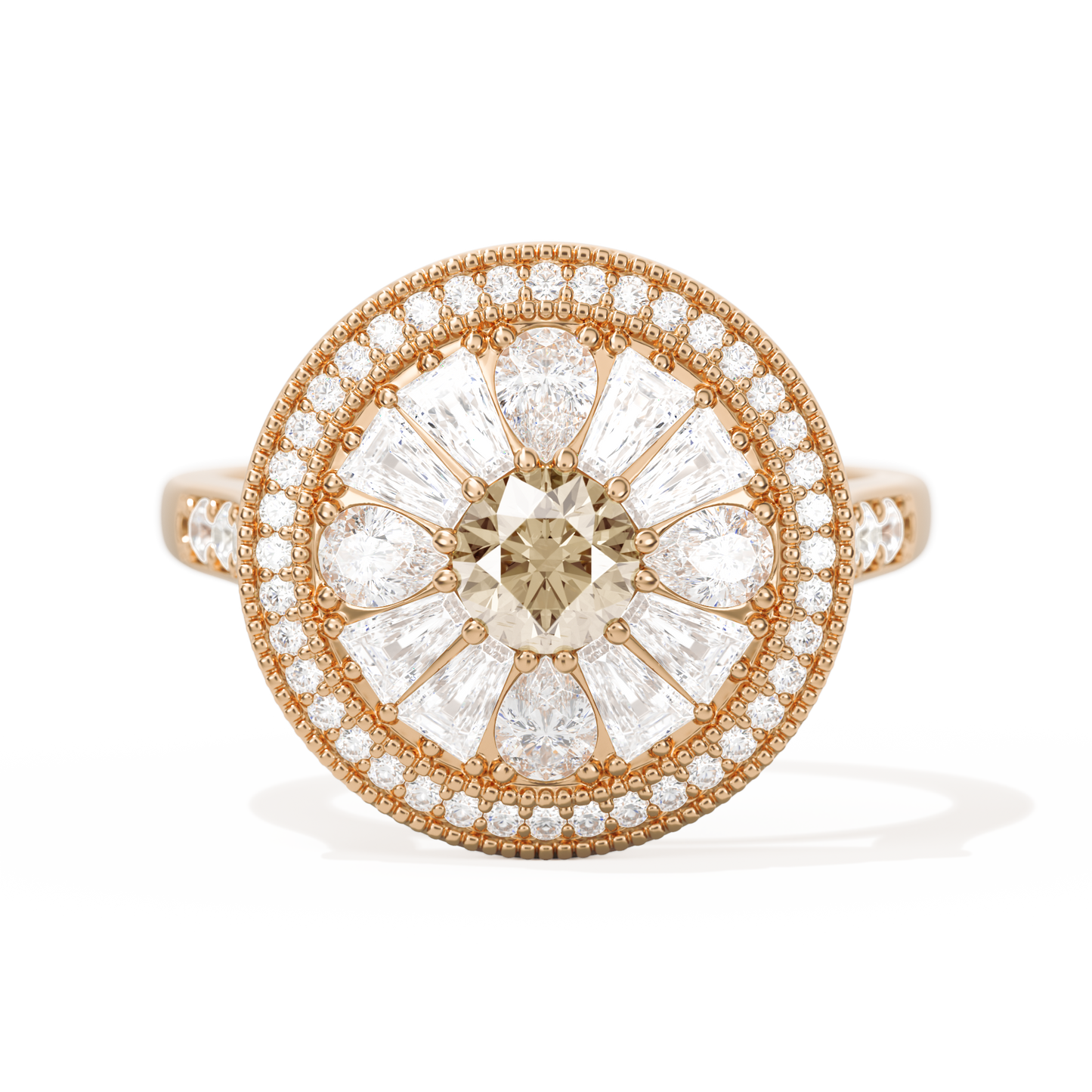 Pear & Baguette Round with Halo