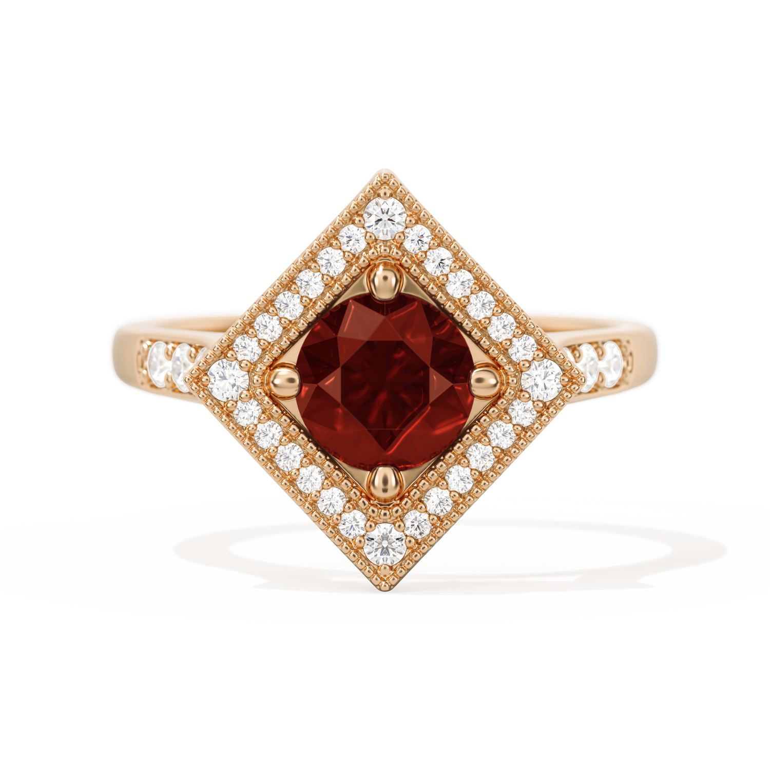 Diamond Shape Halo Round