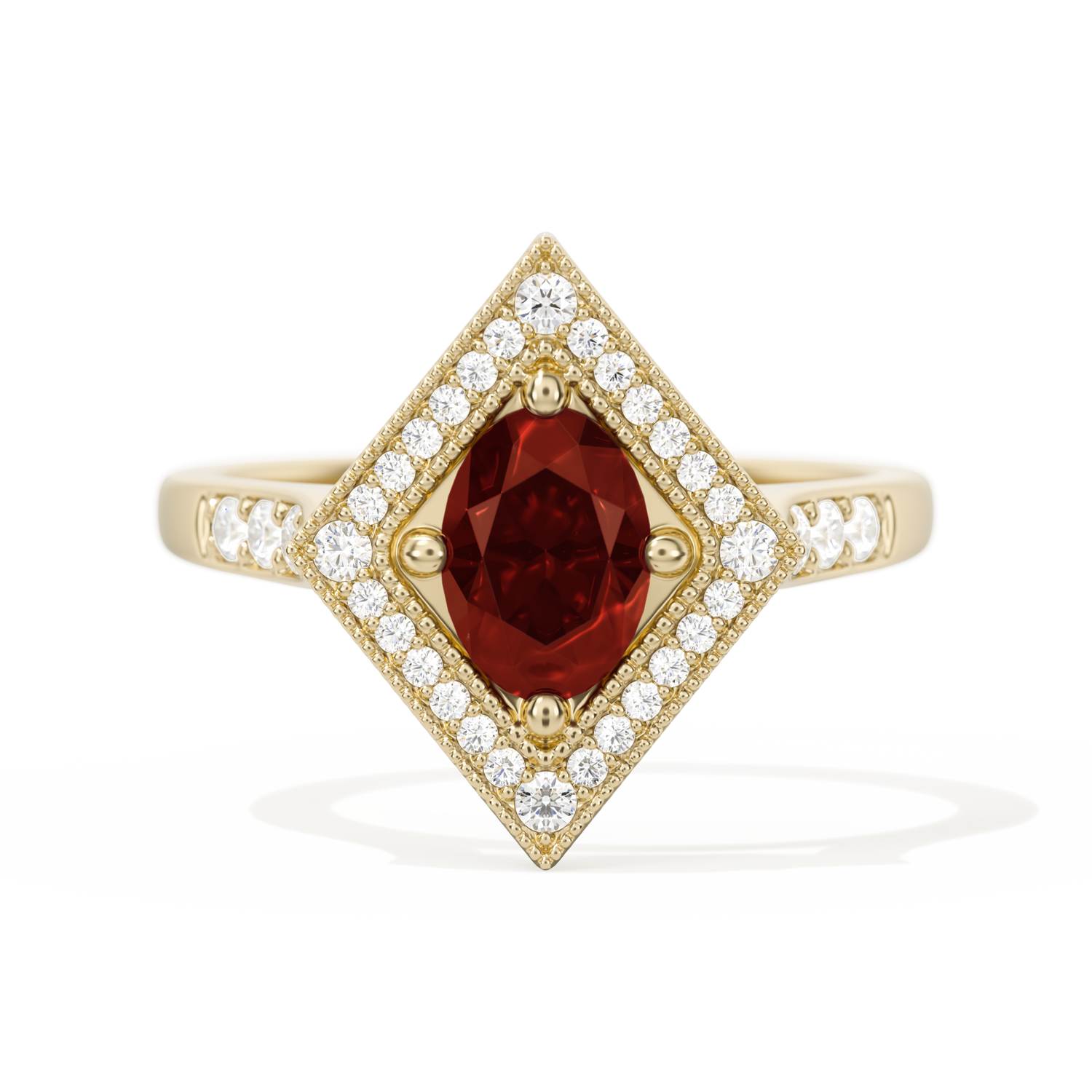 Diamond Shape Halo Oval