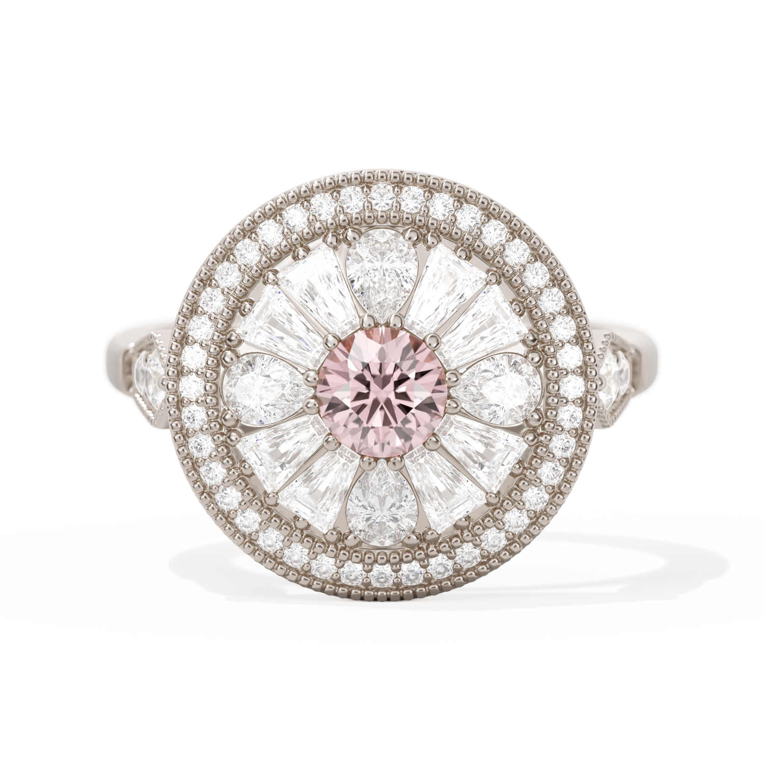 Pear & Baguette Round with Halo