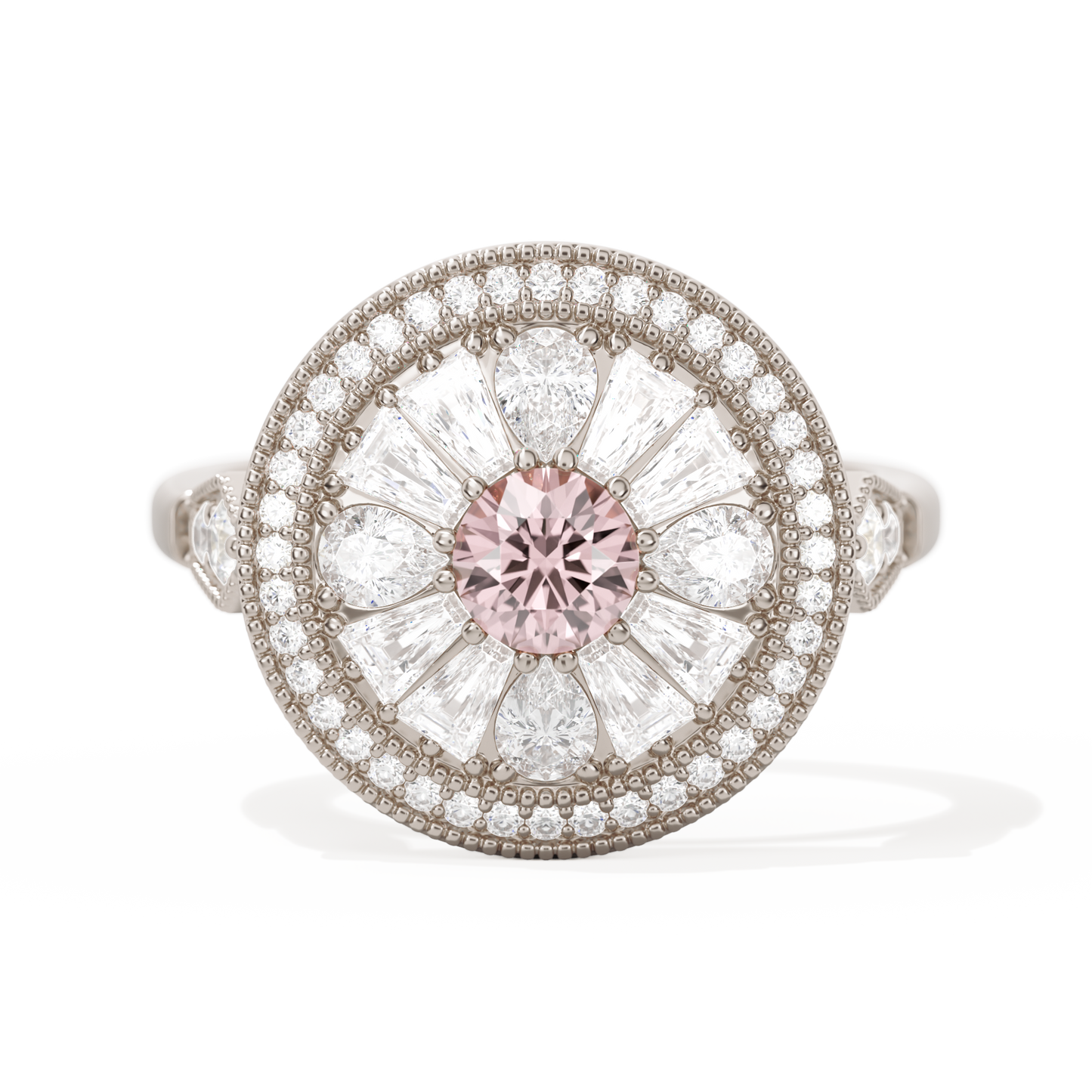 Pear & Baguette Round with Halo