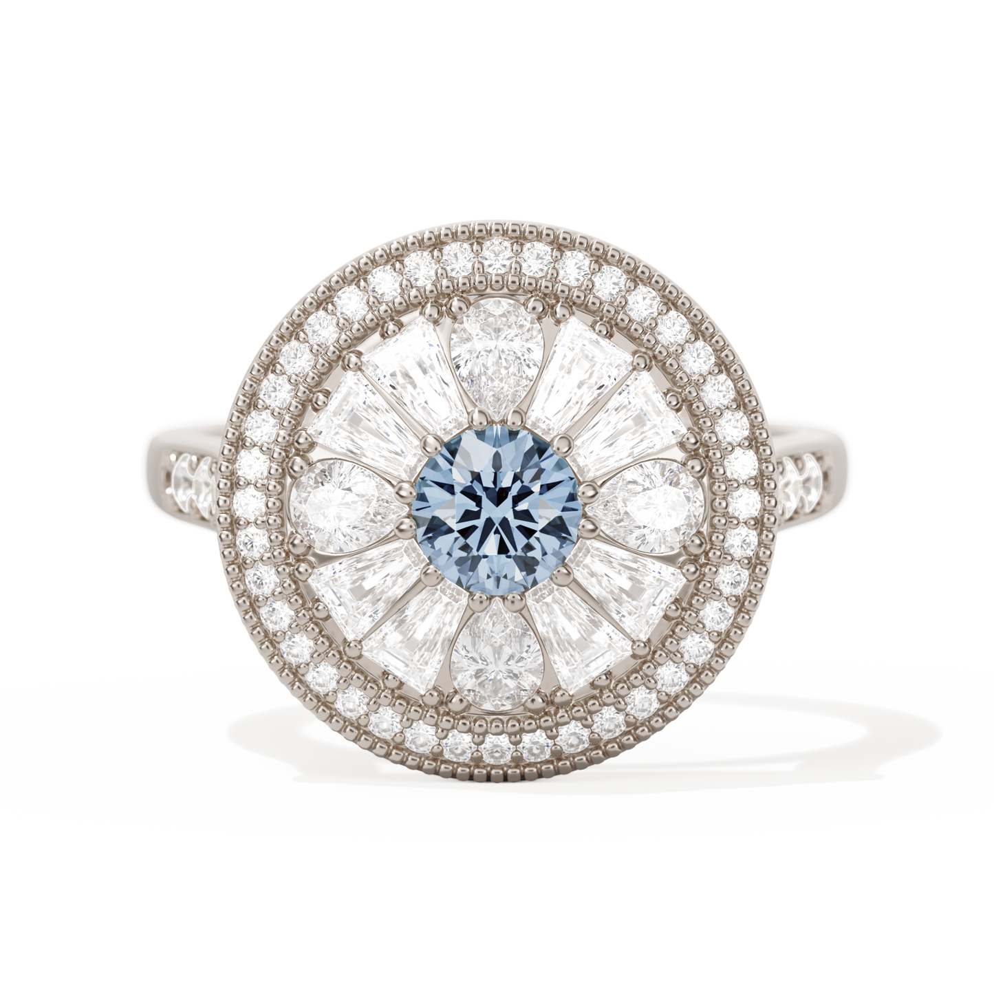 Pear & Baguette Round with Halo